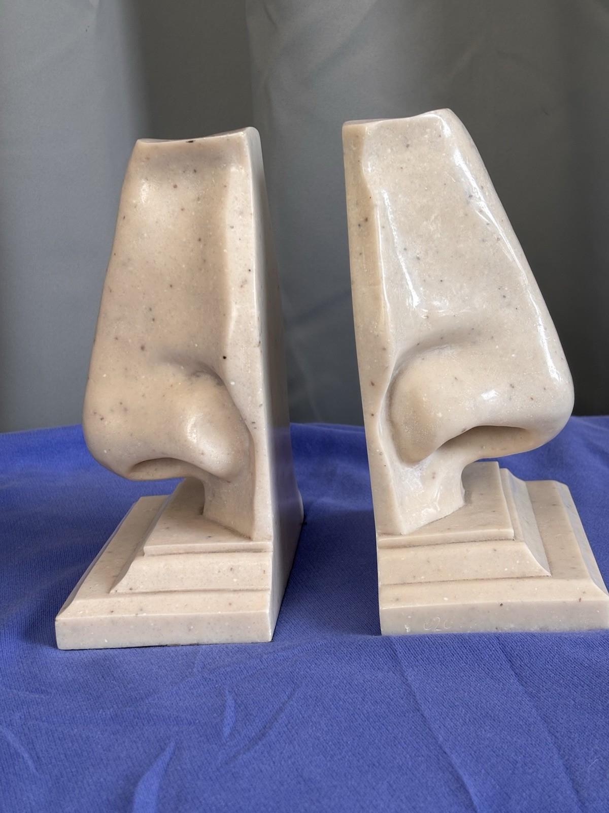 Vintage “David Nose” Bookends Pop Art Faux Marble C2C Nob Hill Gallery Signed Vintage “David Nose” Bookends Pop Art Faux Marble C2C Nob Hill Gallery Signed