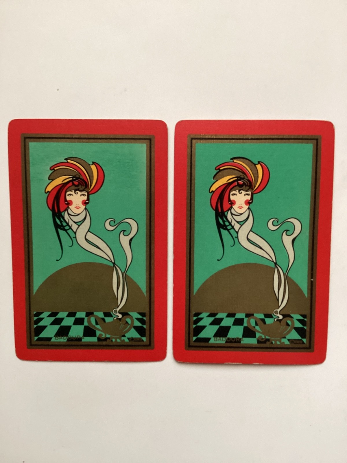 (2) Vintage Art Deco Named “BODURA” Playing Cards,Congress 606 c.1928 (2) Vintage Art Deco Named “BODURA” Playing Cards,Congress 606 c.1928