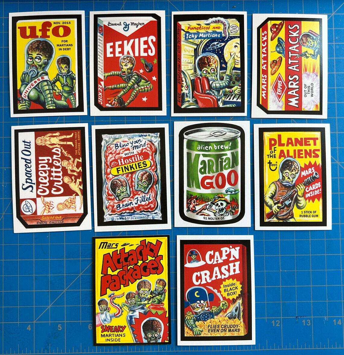 2016 Topps Mars Attacks ATTACKY PACKAGES Wacky Packages 1st Series White Set