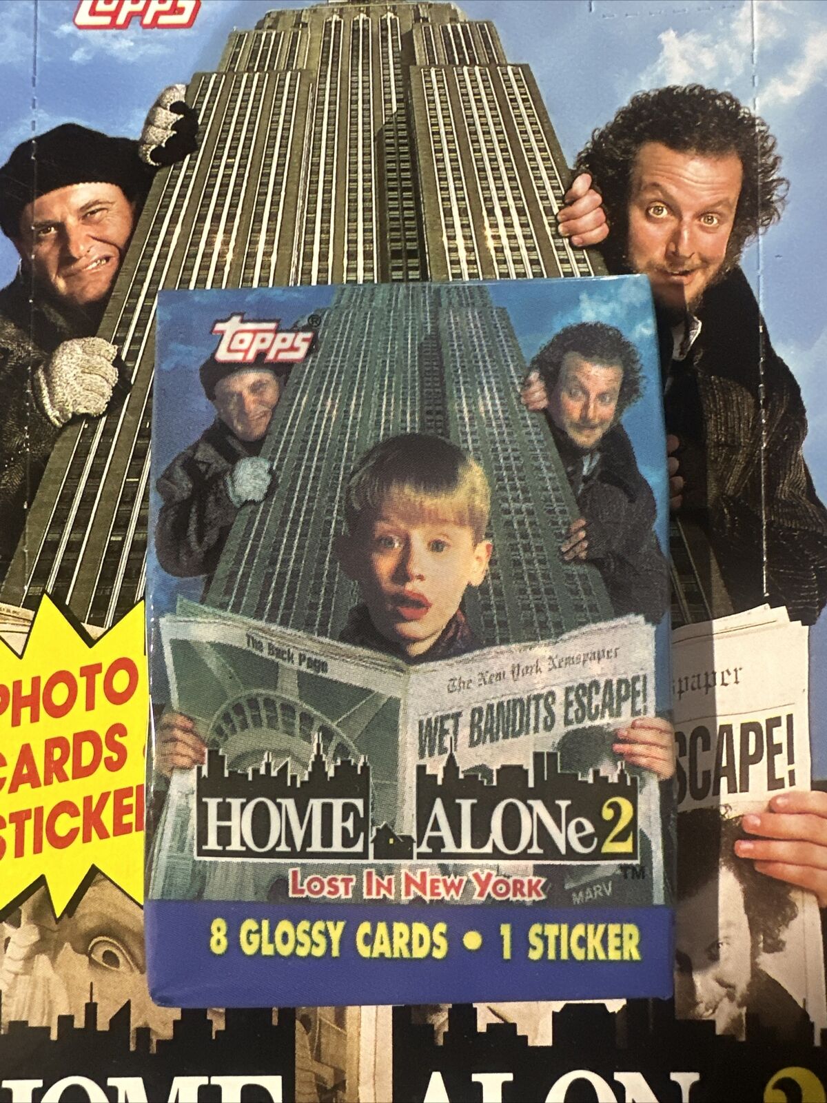 VINTAGE Wax Pack 1992 Topps Home Alone 2 Factory Sealed Pack 8 Cards & 1 sticker
