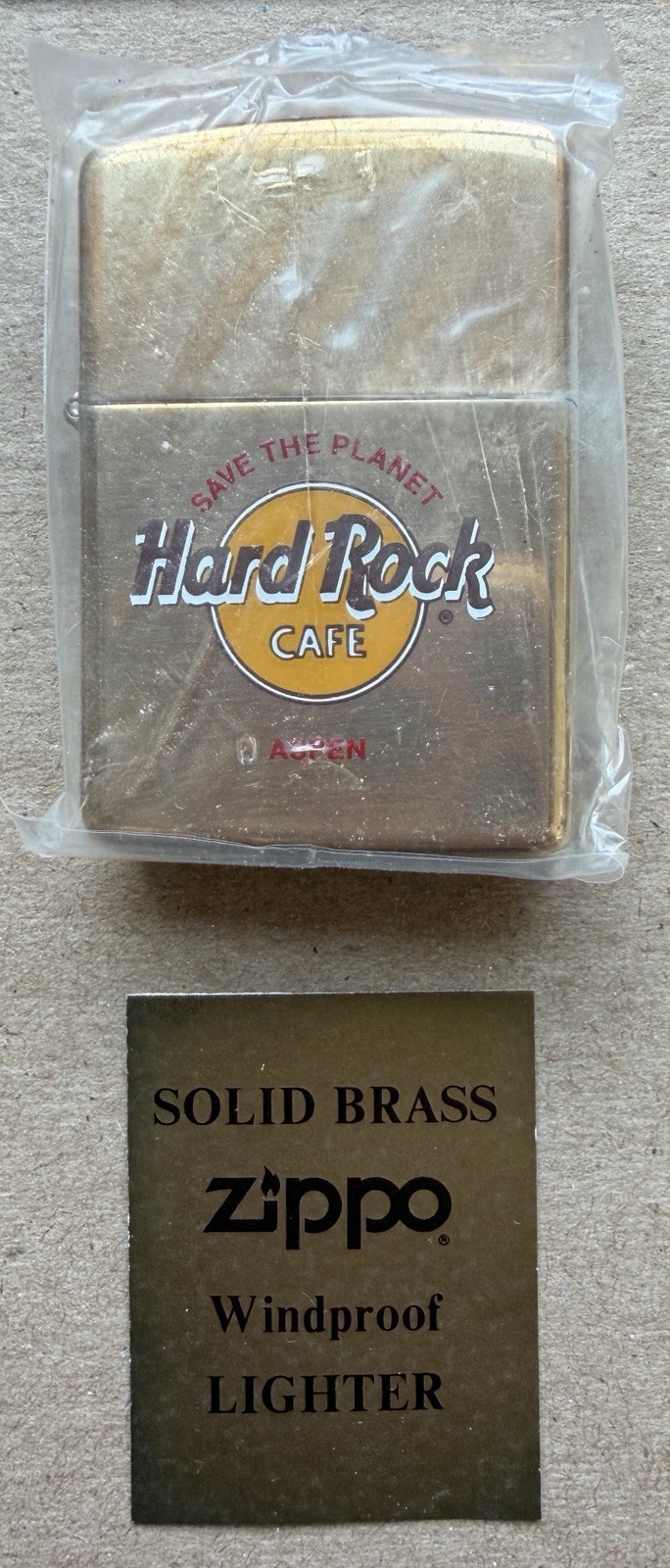 Vintage 1998 Hard Rock Cafe Aspen Zippo Solid Brass Windproof Lighter NOS Vintage 1998 Hard Rock Cafe Aspen Zippo Solid Brass Windproof Lighter NOS
