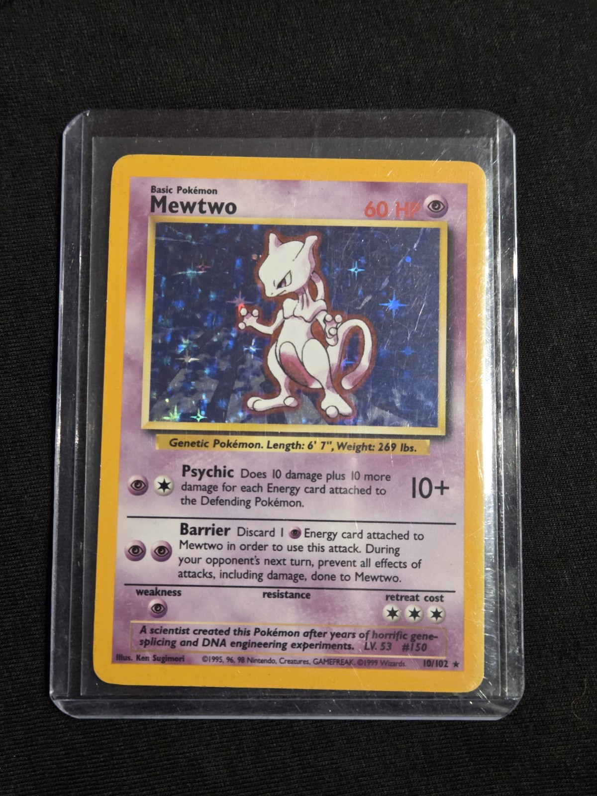 Pokémon TCG Mewtwo 10/102 Base Set 1999 EN Holo Rare Unlimited 60 HP