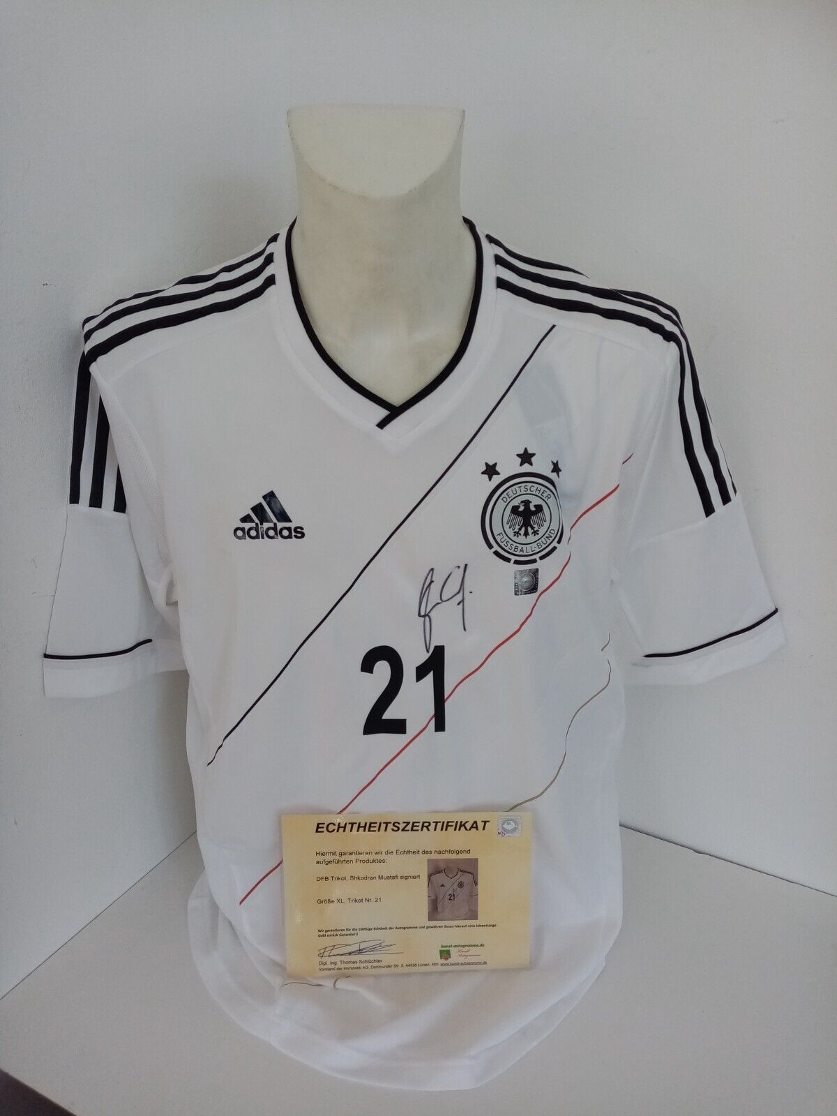 Germany Jersey Mustafi Signed Authentic DFB Football adidas Autograph XL