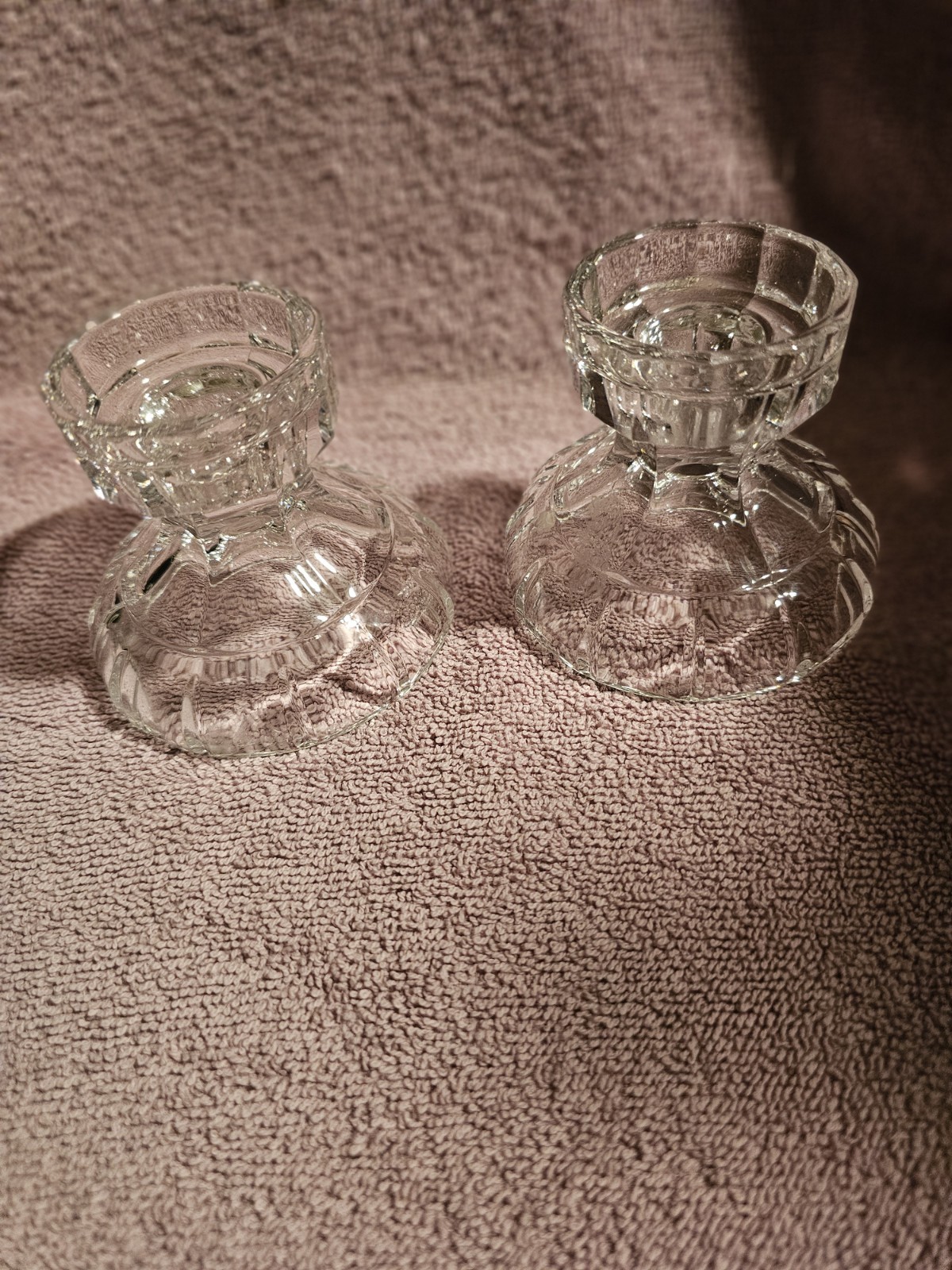 Vtg Set Of Glass Candlestick Pedistal Candle Holders Classic Home Decor Vtg Set Of Glass Candlestick Pedistal Candle Holders Classic Home Decor
