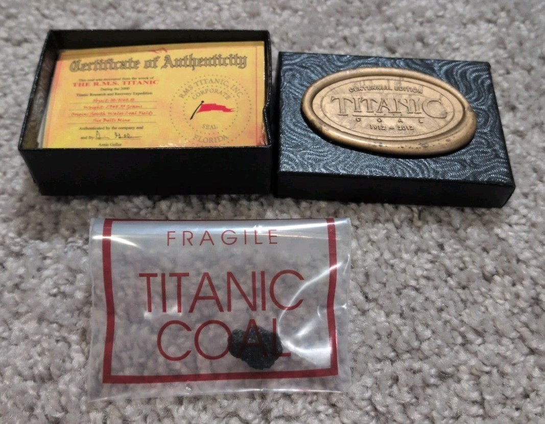 RMS Titanic Authentic Coal 2000 Recovery Expedition Centennial 1912-2012 COA Box RMS Titanic Authentic Coal 2000 Recovery Expedition Centennial 1912-2012 COA Box