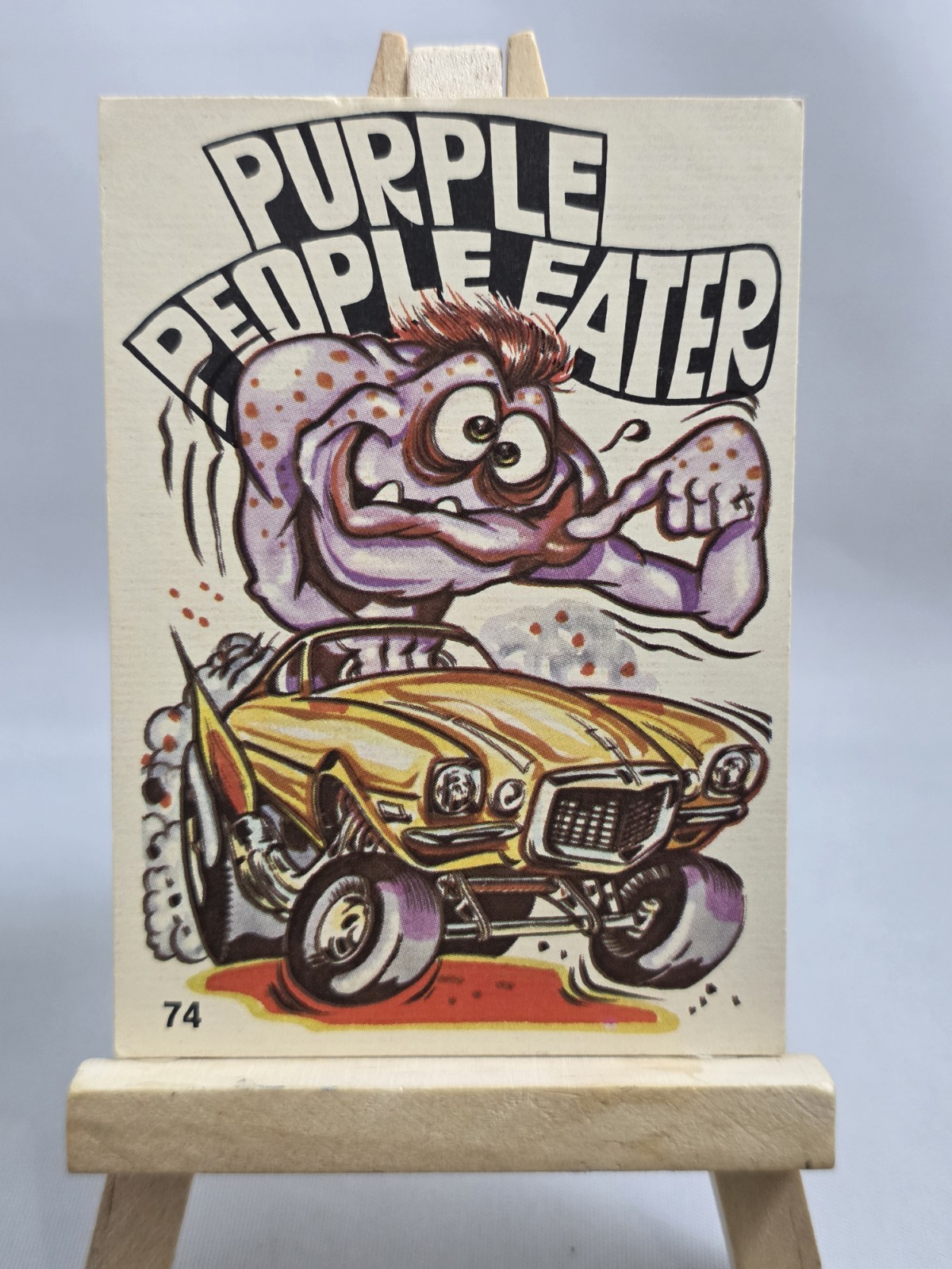 Vintage 1970 Donruss Oddest Odd Rods Sticker Purple People Eater 74 Fan Art Back Vintage 1970 Donruss Oddest Odd Rods Sticker Purple People Eater 74 Fan Art Back