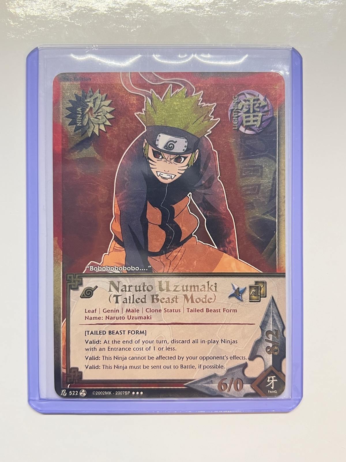 Naruto CCG Naruto Uzumaki (Tailed Beast Mode) Card 522 Super Rare English Foil Naruto CCG Naruto Uzumaki (Tailed Beast Mode) Card 522 Super Rare English Foil