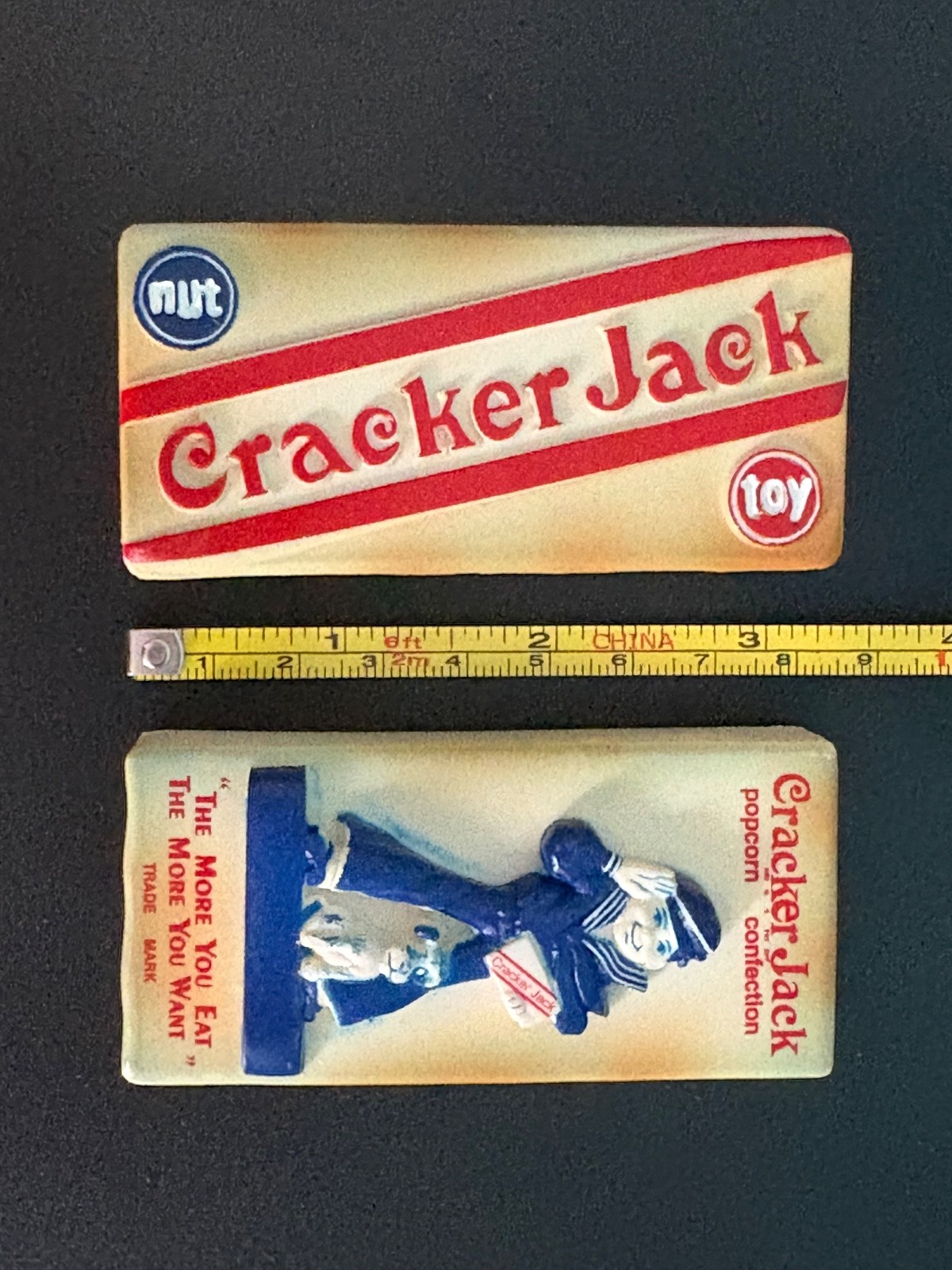 LOT of 2 Vintage Cracker Jack Refrigerator Magnets by Borden 1997 LOT of 2 Vintage Cracker Jack Refrigerator Magnets by Borden 1997