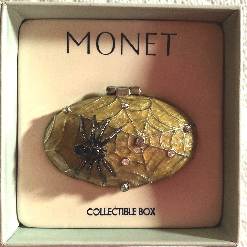 Monet Keepsake Trinket Box “Spider On Web” NIB Monet Keepsake Trinket Box “Spider On Web” NIB