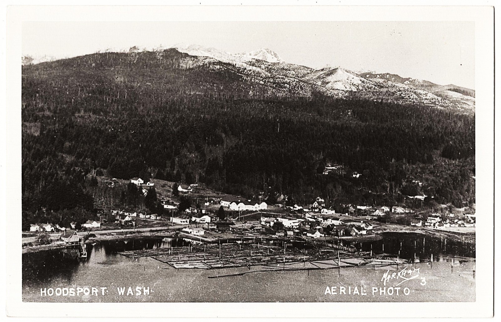 real photo Hoodsport WA - Aerial View lumber logs logging 1950s postcard RPPC real photo Hoodsport WA - Aerial View lumber logs logging 1950s postcard RPPC