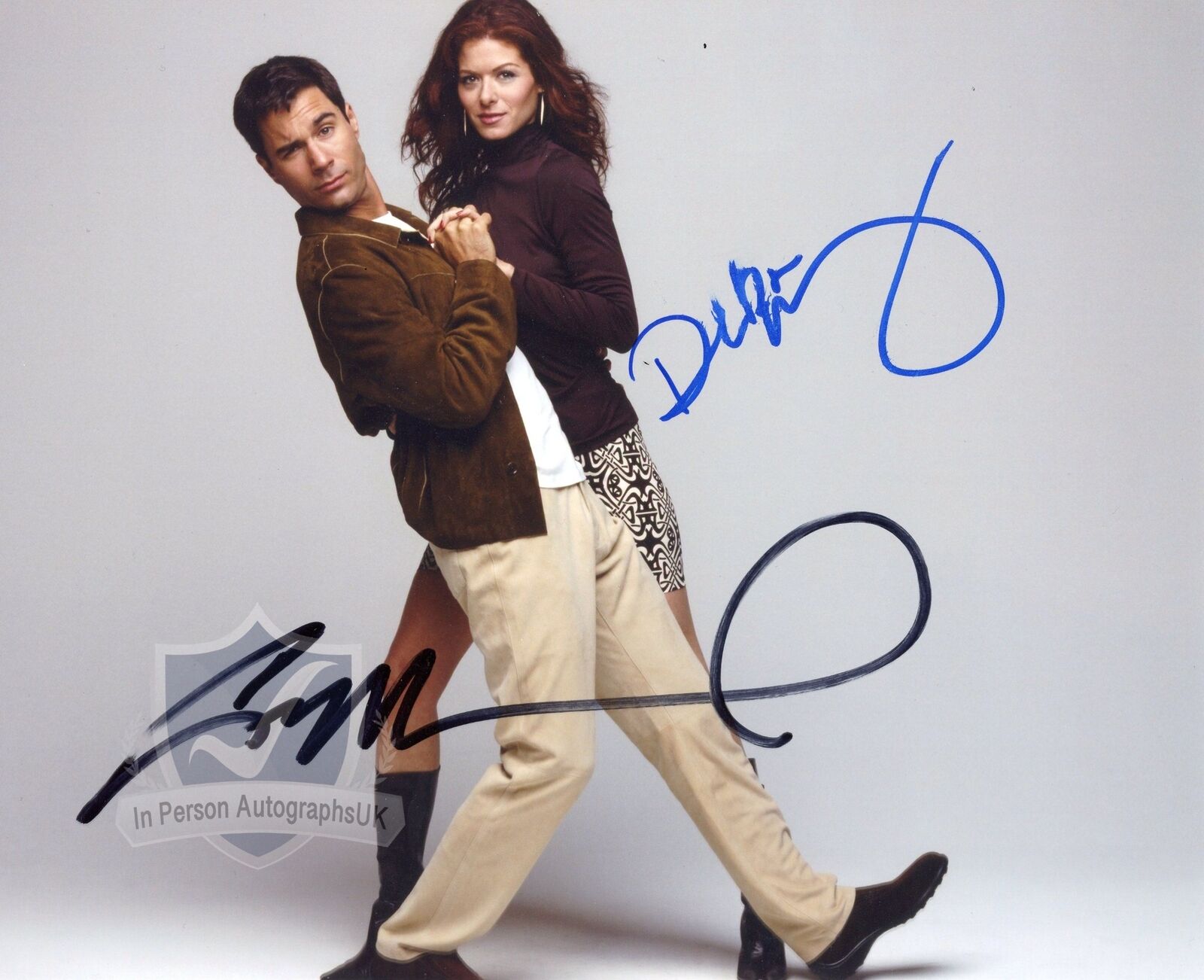 Debra Messing Eric McCormack WILL & GRACE Signed 10x8 Photo OnlineCOA AFTAL