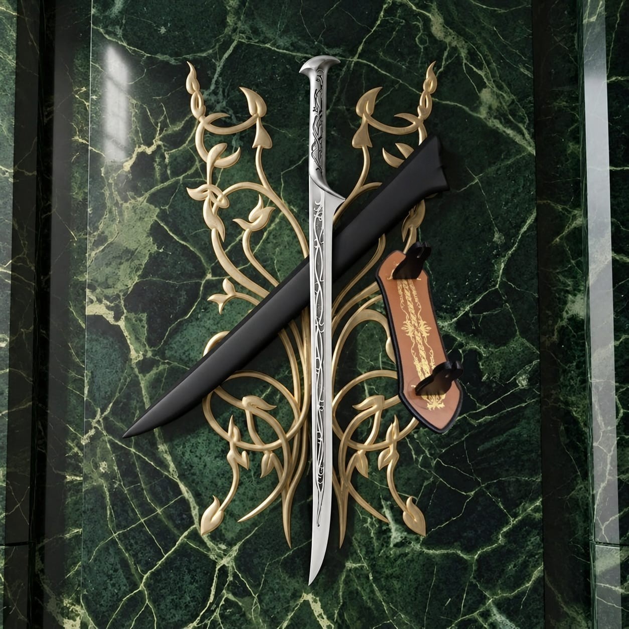 Thranduil's Sword from Lord of the Rings Elven Steel with Scabbbard Plaque Gift Thranduil's Sword from Lord of the Rings Elven Steel with Scabbbard Plaque Gift