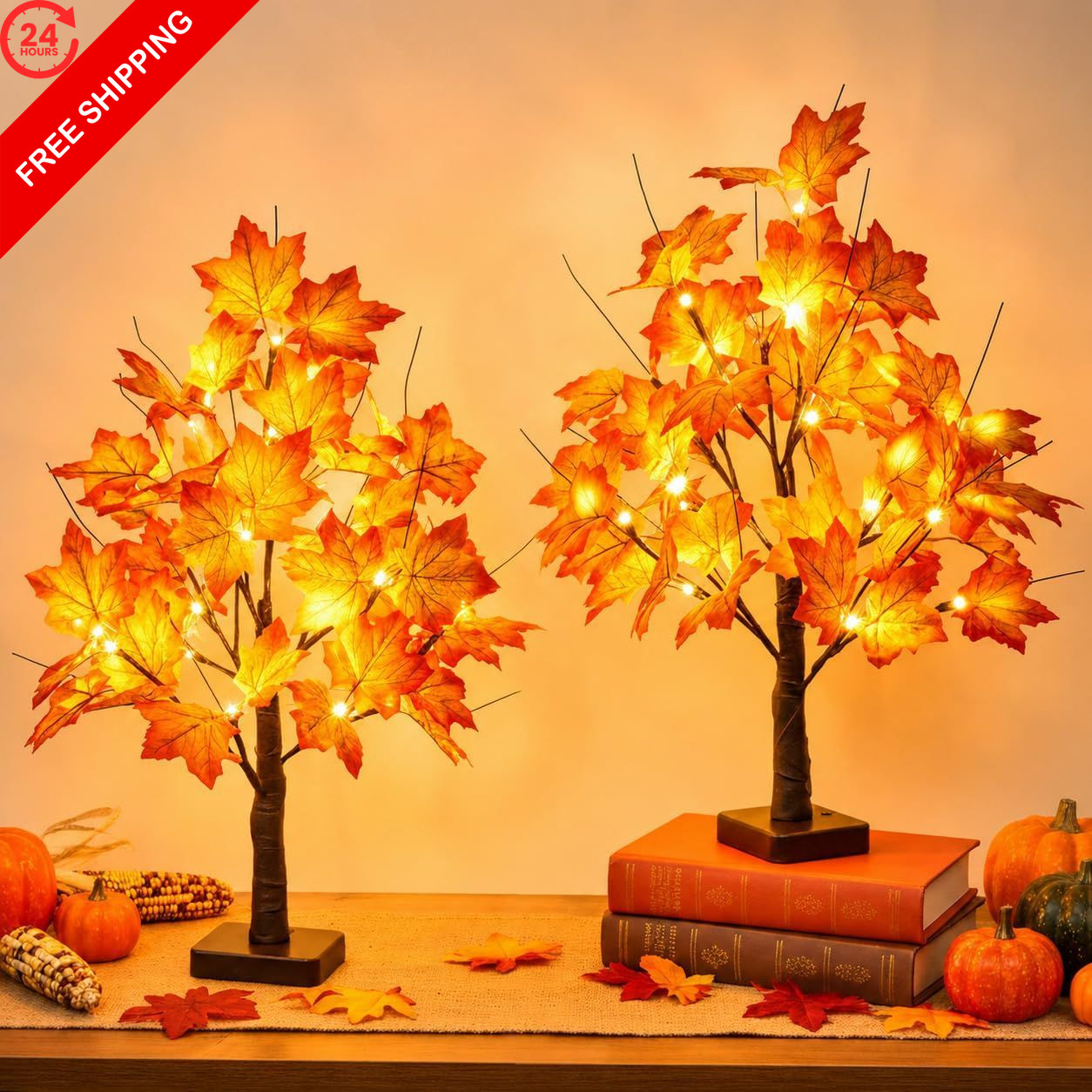 EAMBRITE Fall Decorations for Home Maple Tree Decor Orangex2 EAMBRITE Fall Decorations for Home Maple Tree Decor Orangex2
