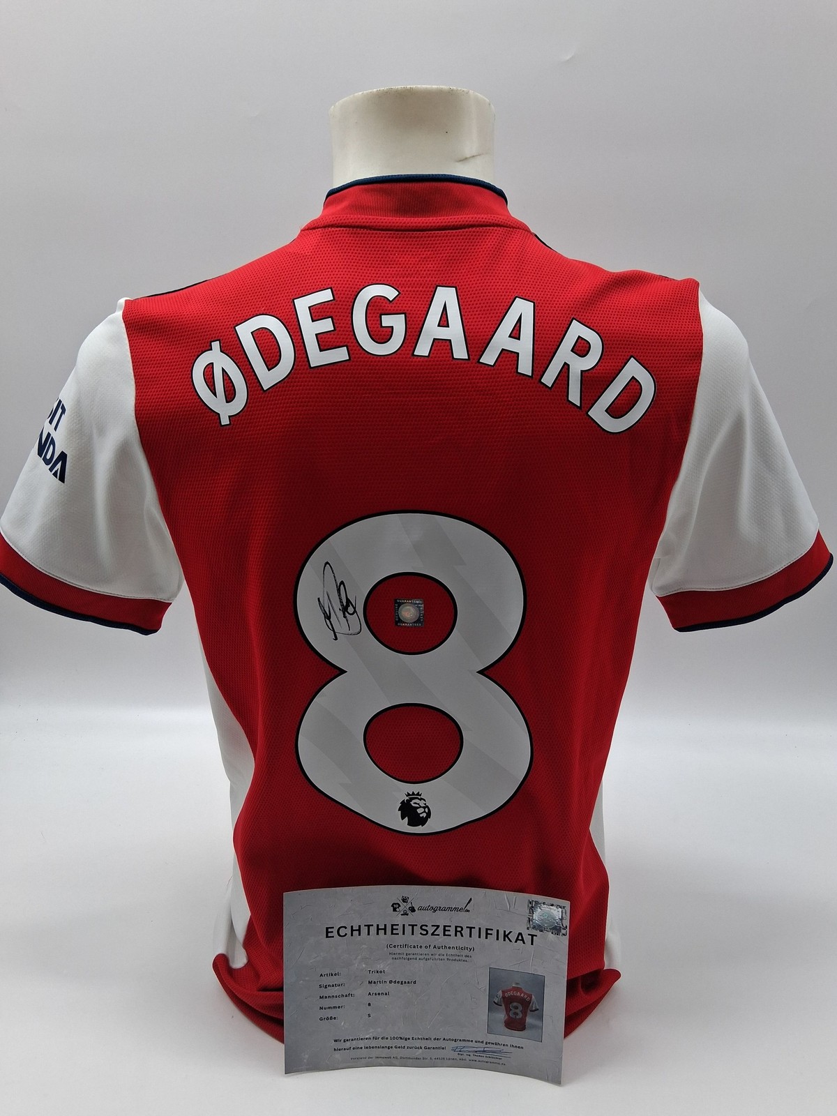 Arsenal London Jersey Martin Odegaard Signed Autograph Adidas New S