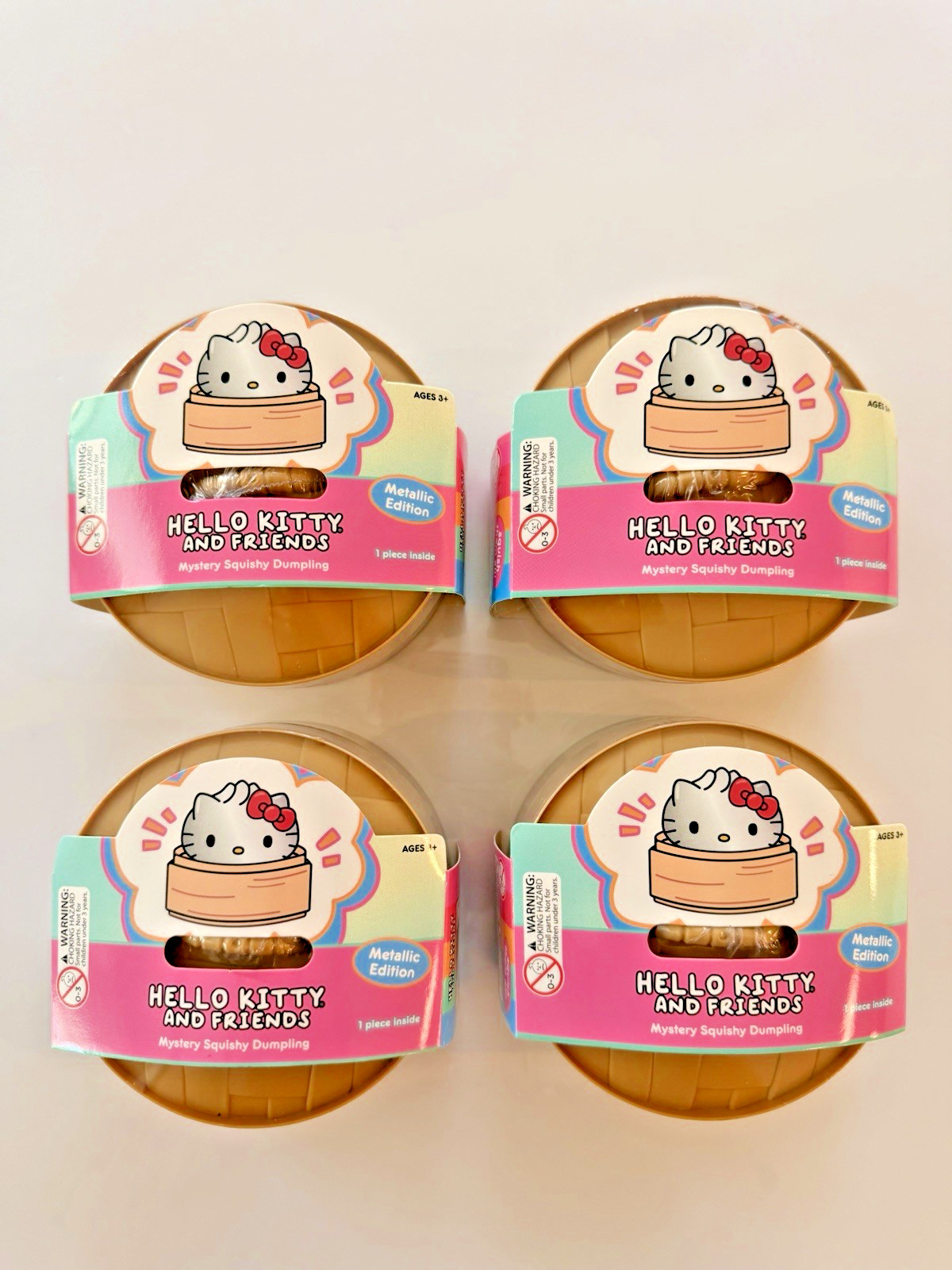 One (1) Hello Kitty and Friends Mystery Squishy Dumpling Metallic Edition UCC One (1) Hello Kitty and Friends Mystery Squishy Dumpling Metallic Edition UCC