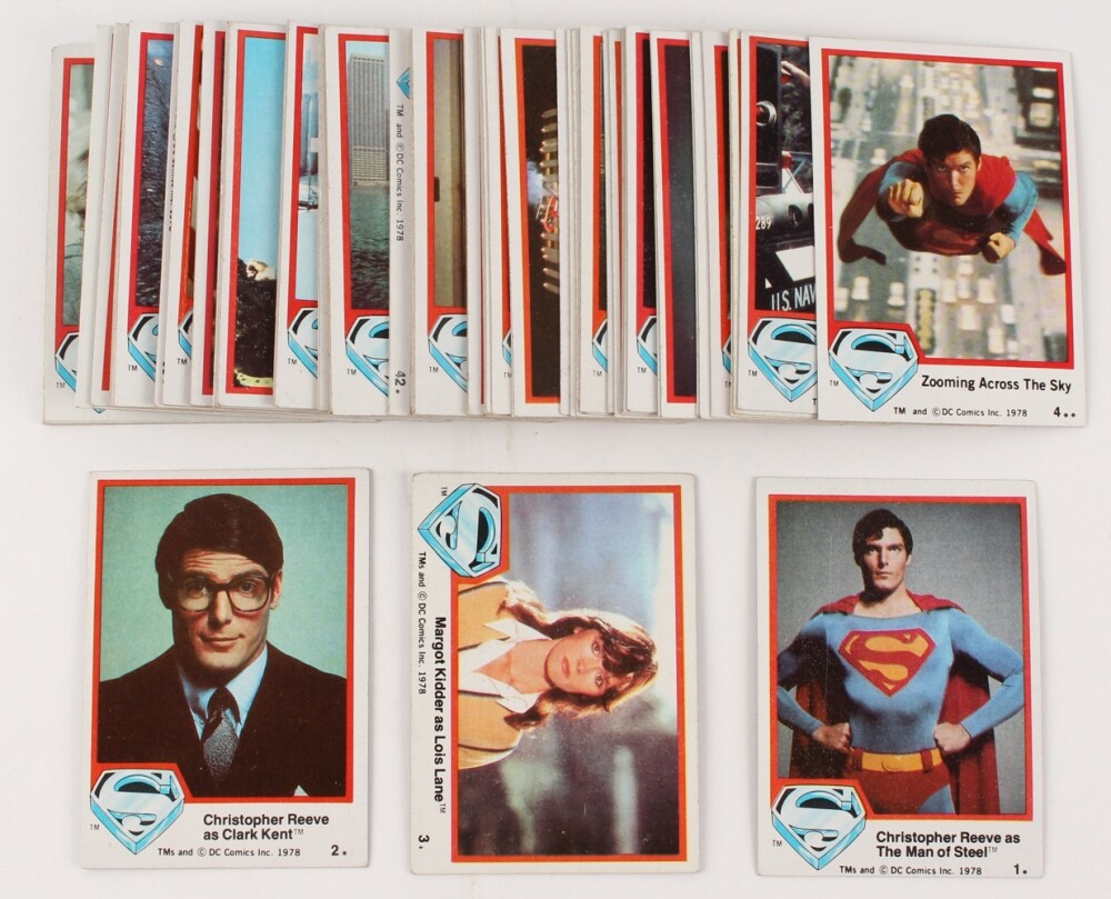 Superman Trading Cards singles EX+ NM 1978 Topps U-Pick #1-77 Superman Trading Cards singles EX+ NM 1978 Topps U-Pick #1-77
