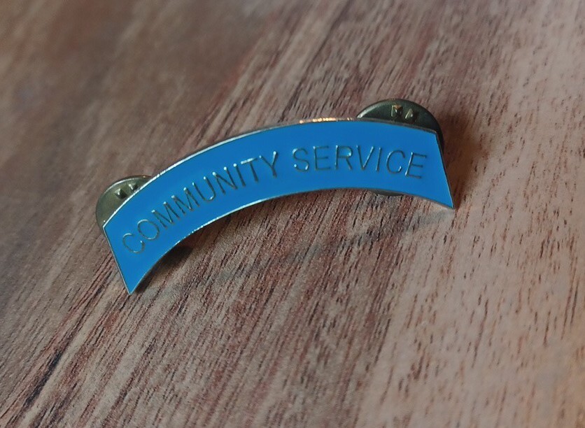 Vintage Community Service Enameled Arc Pin Vintage Community Service Enameled Arc Pin
