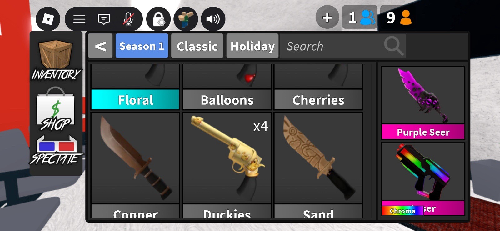 Roblox Season 1 Classic Holiday Purple Seer Chroma Game Item/Asset
