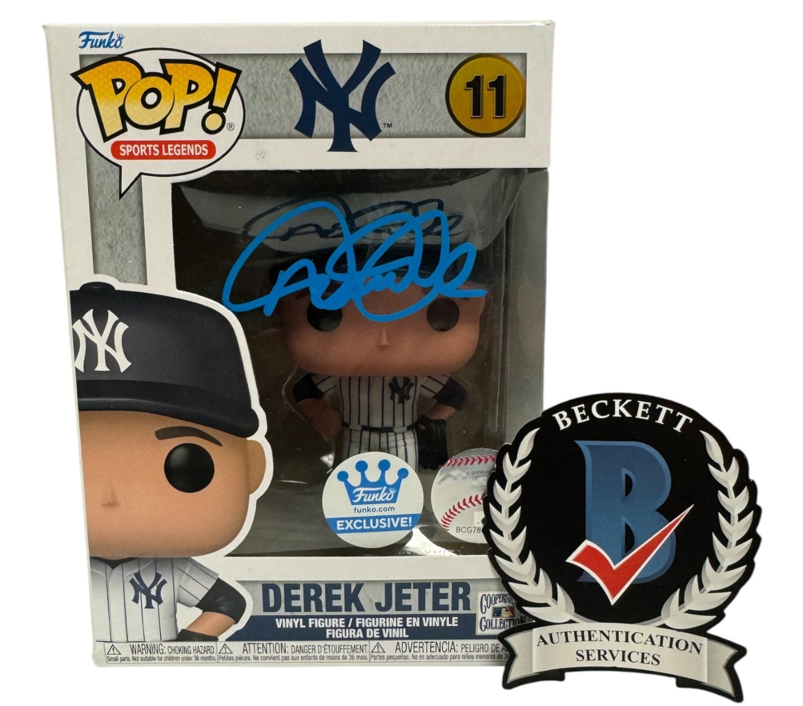 Derek Jeter Signed Autograph New York Yankees Funko Pop 11 Beckett The Captain Derek Jeter Signed Autograph New York Yankees Funko Pop 11 Beckett The Captain