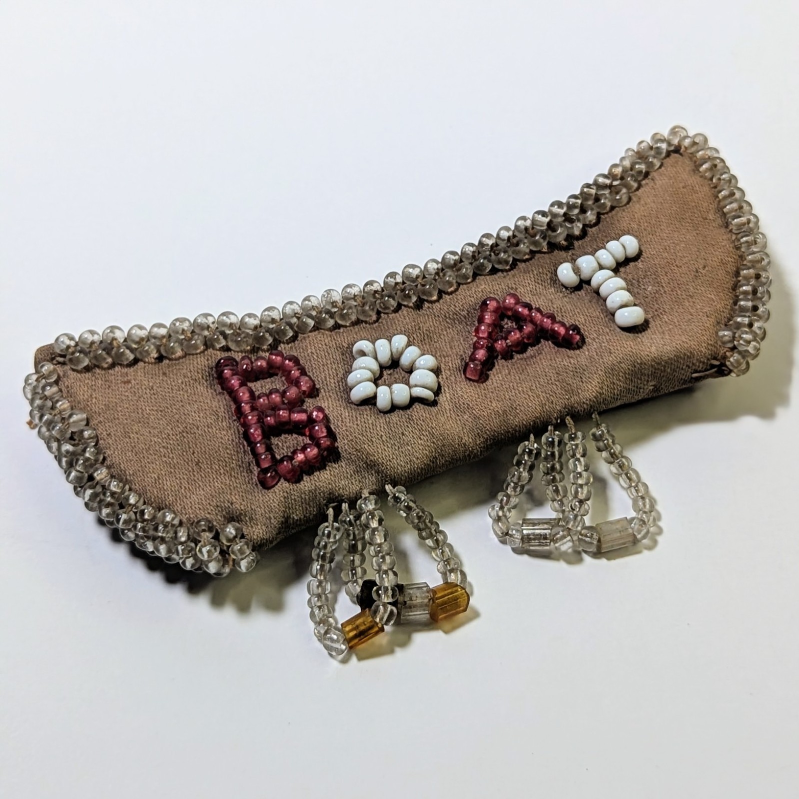 Antique Victorian Iroquois Niagara Beaded Whimsy Pincushion Purse Boat Fast 4 Antique Victorian Iroquois Niagara Beaded Whimsy Pincushion Purse Boat Fast 4