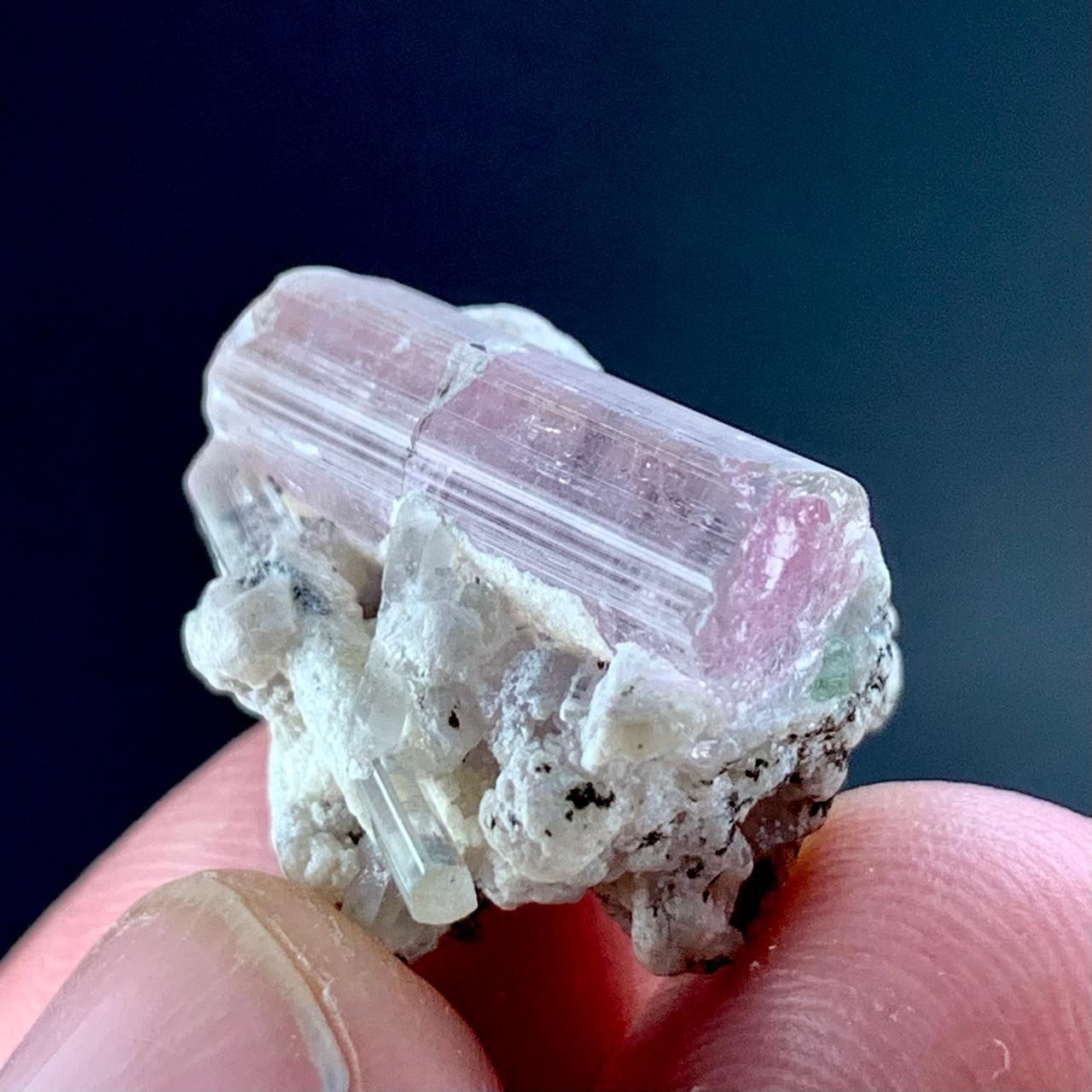 24 CT Terminated Natural Bi Colour Tourmaline Crystal with Mica @ Afghanistan 24 CT Terminated Natural Bi Colour Tourmaline Crystal with Mica @ Afghanistan