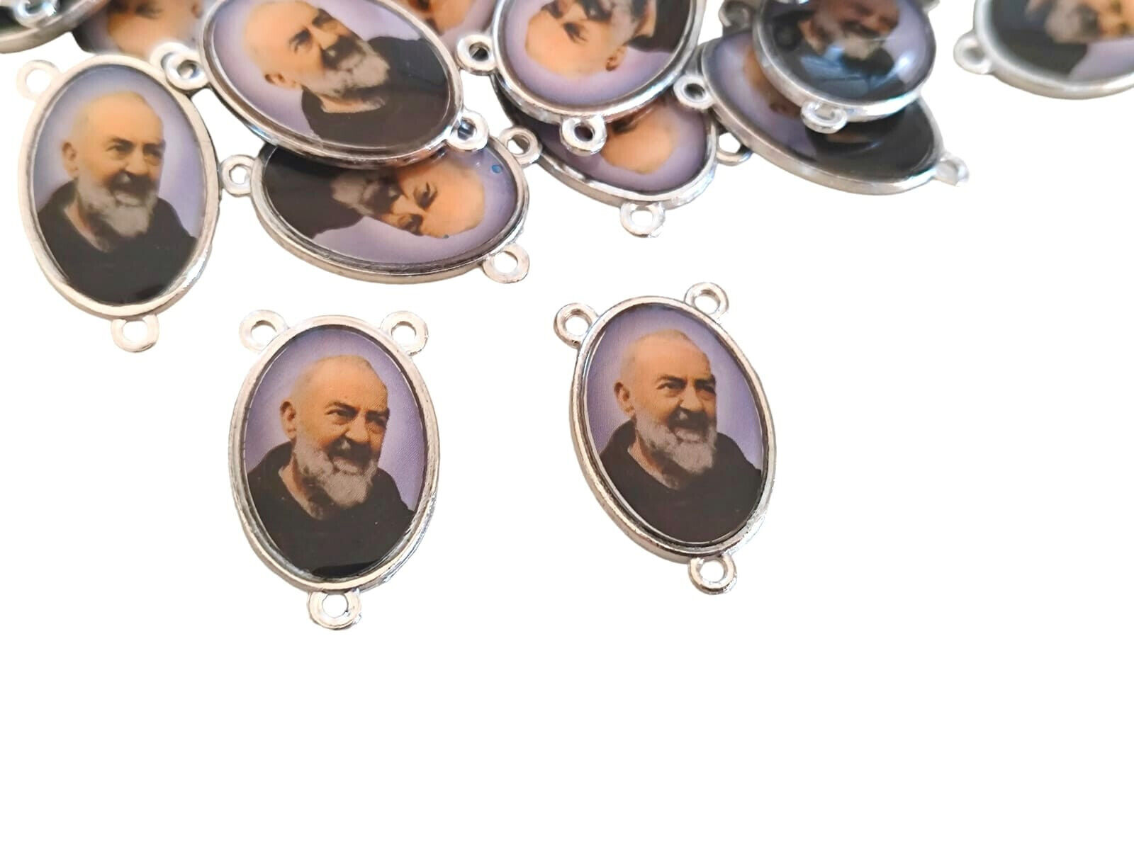 center rosary St. Padre Pio 10 pcs, Holy medals, catholic 10 pcs medals  Part