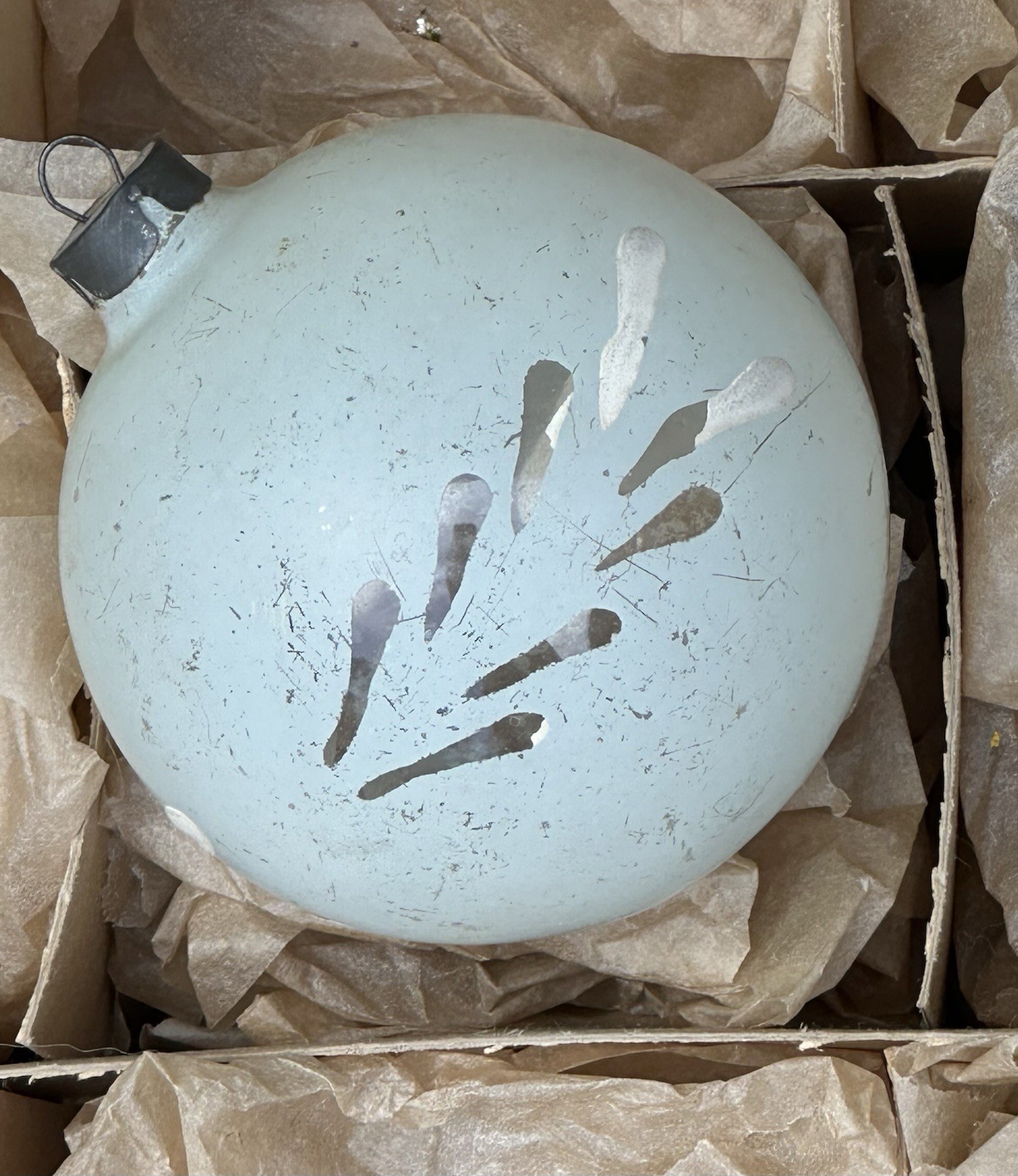 VTG Rare Corning Made In Us Of A Opaque Glass Christmas Ornament VTG Rare Corning Made In Us Of A Opaque Glass Christmas Ornament