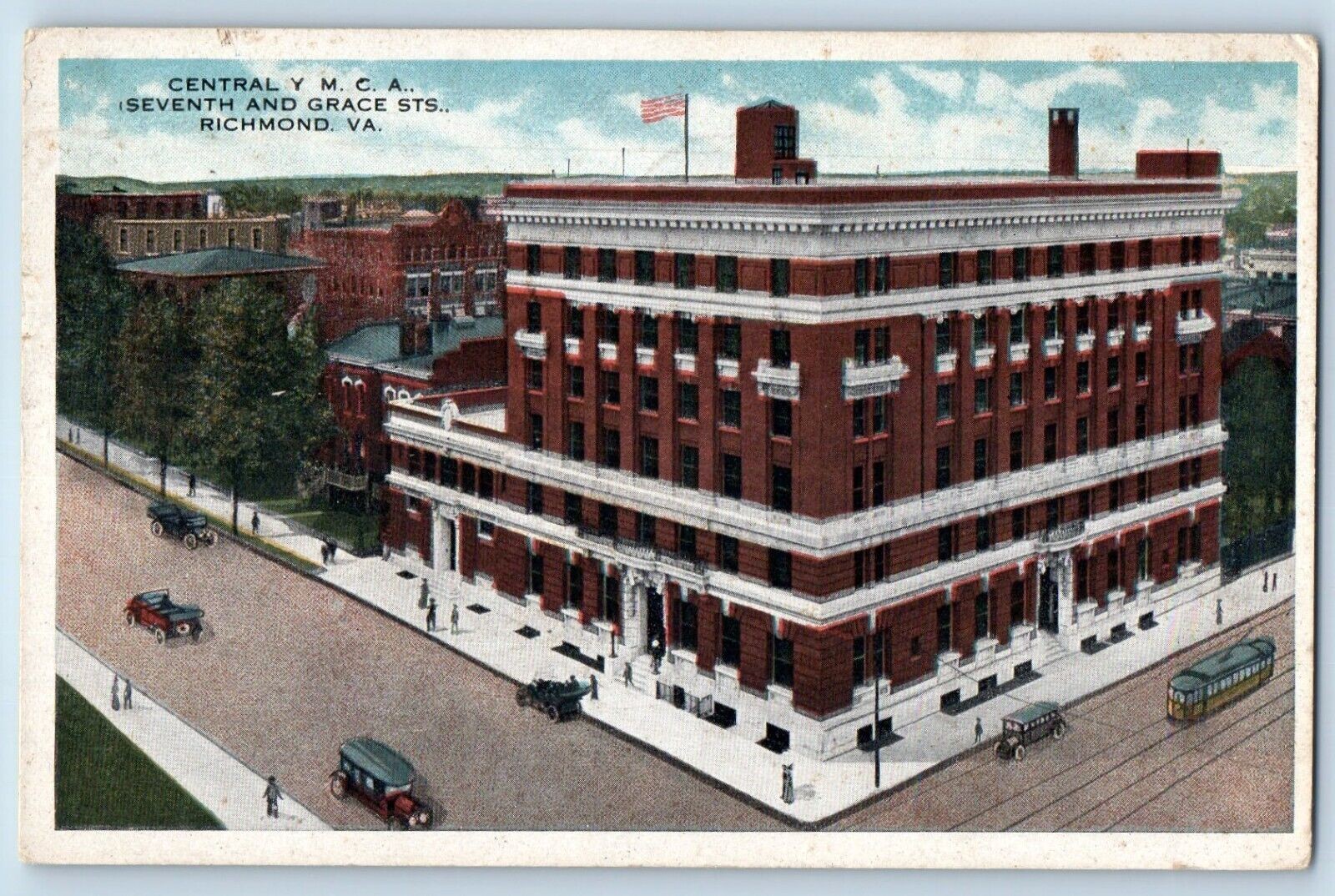 c1918 Richmond Virginia Postcard Central Y.M.C.A. Seventh Grace Street Building c1918 Richmond Virginia Postcard Central Y.M.C.A. Seventh Grace Street Building