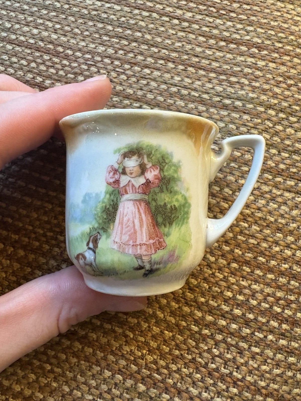 Antique MADE IN GERMANY Porcelain CHILD\'S CUP w/PAINTED CHILD Antique MADE IN GERMANY Porcelain CHILD\'S CUP w/PAINTED CHILD
