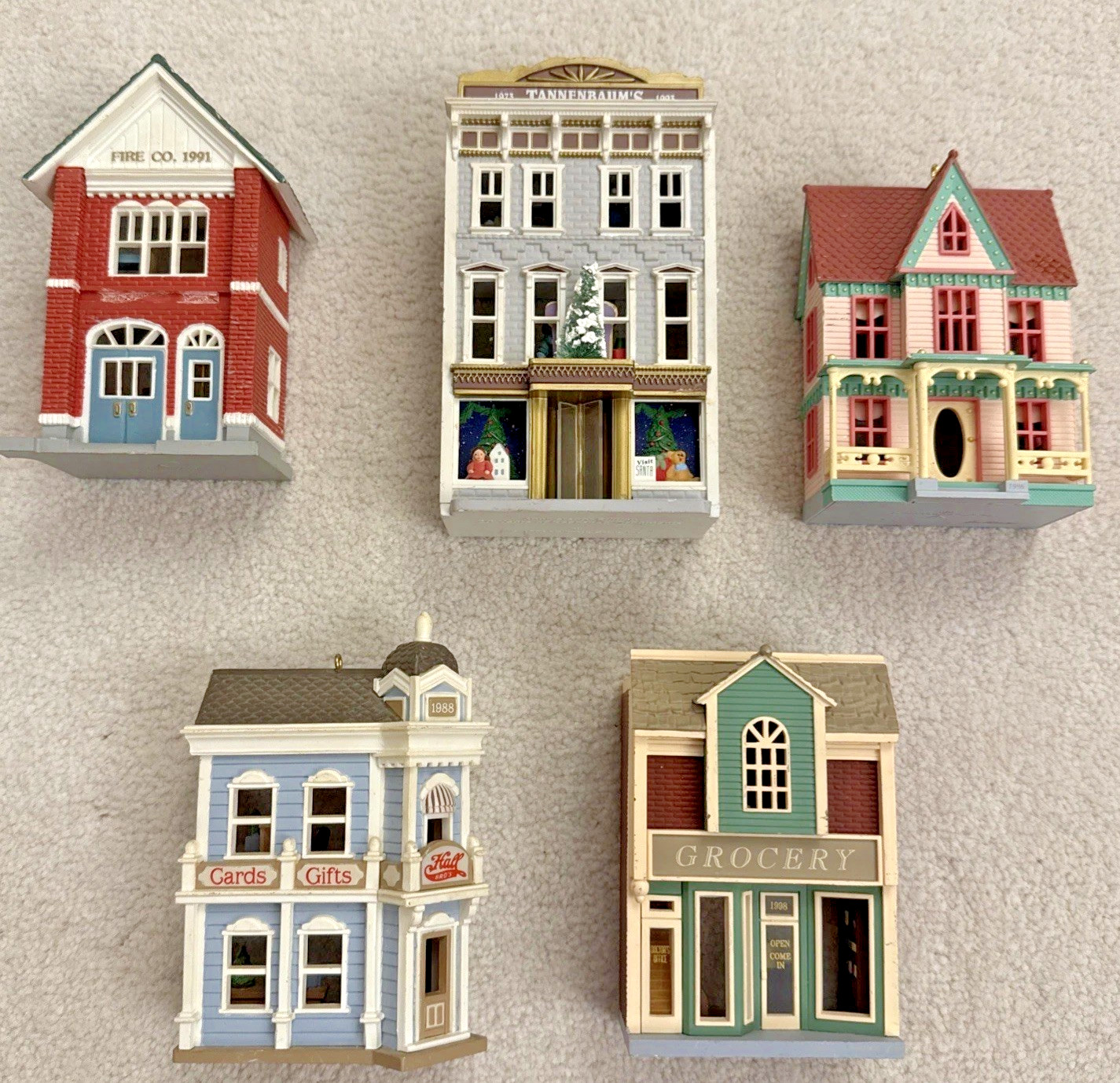 Lot Of 5 Vintage 1990s Hallmark Buildings Ornaments Nostalgic Christmas Decor Lot Of 5 Vintage 1990s Hallmark Buildings Ornaments Nostalgic Christmas Decor