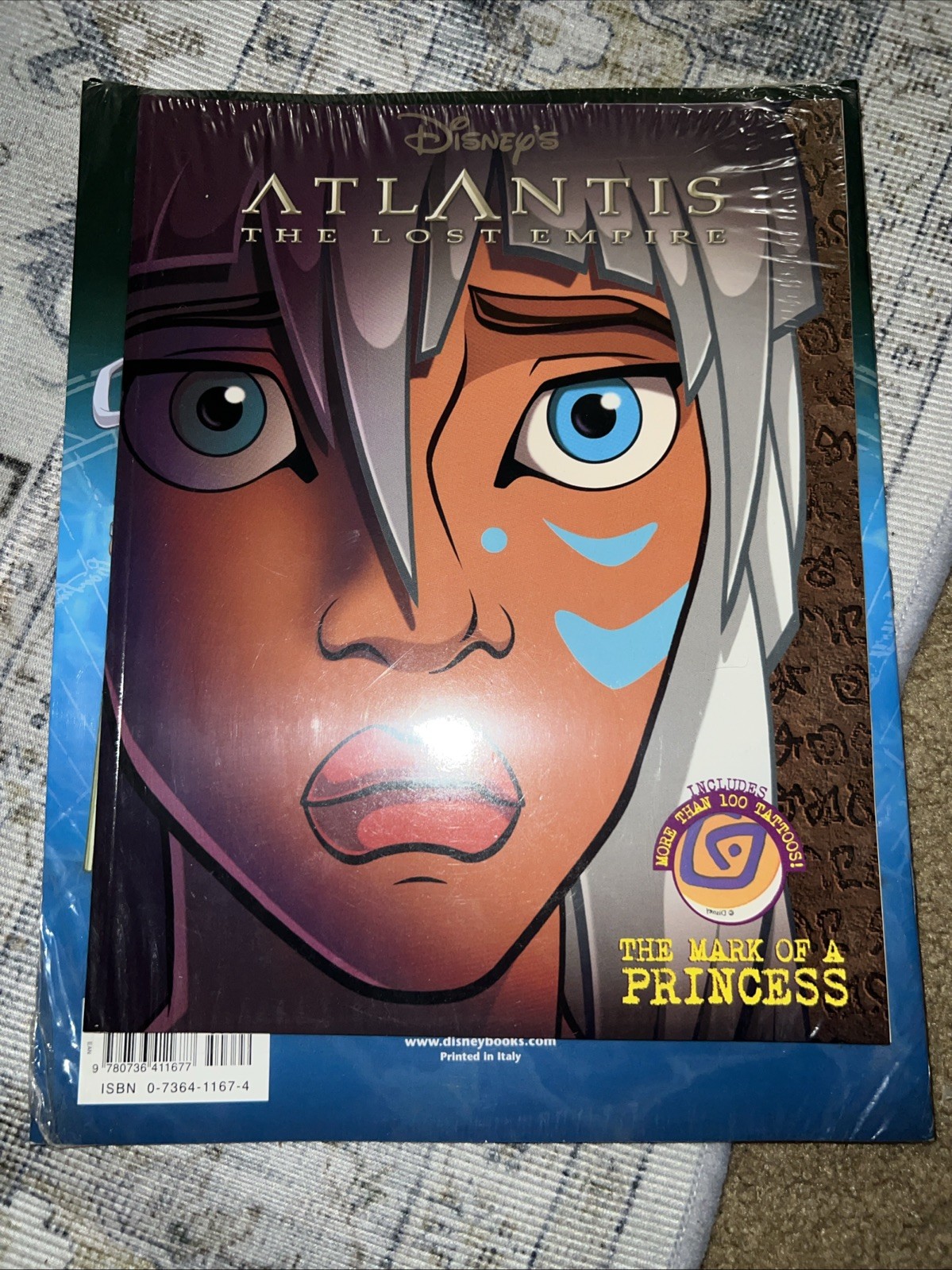 New Vintage 2001 Disney Atlantis Lost Empire Mark Of Princess Book & Tattoos