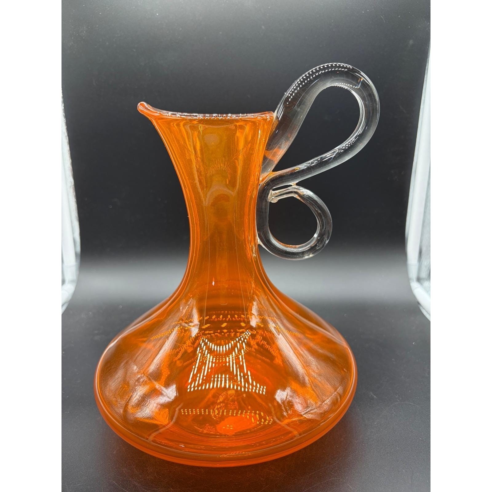 Vintage Rare Husted Handblown Bishoff "Orange" Pitcher Vintage Rare Husted Handblown Bishoff "Orange" Pitcher