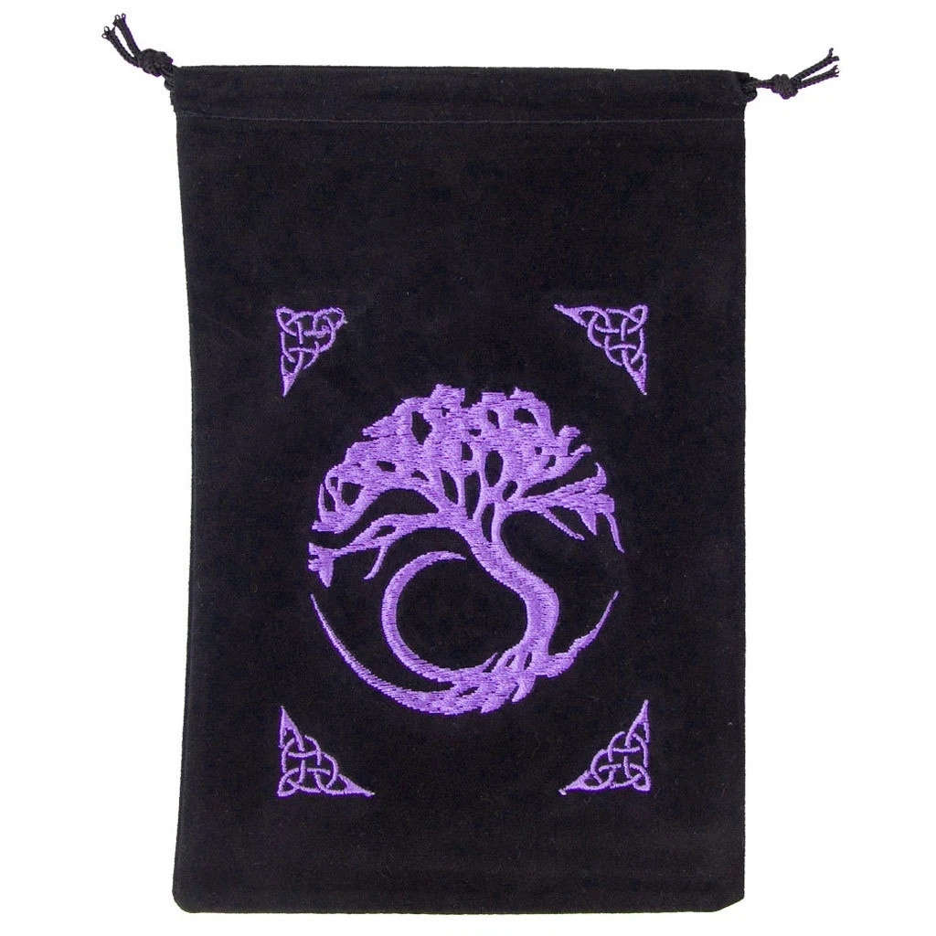 NEW Embroidered Tree of Life Velveteen Tarot Bag 5x7 NEW Embroidered Tree of Life Velveteen Tarot Bag 5x7