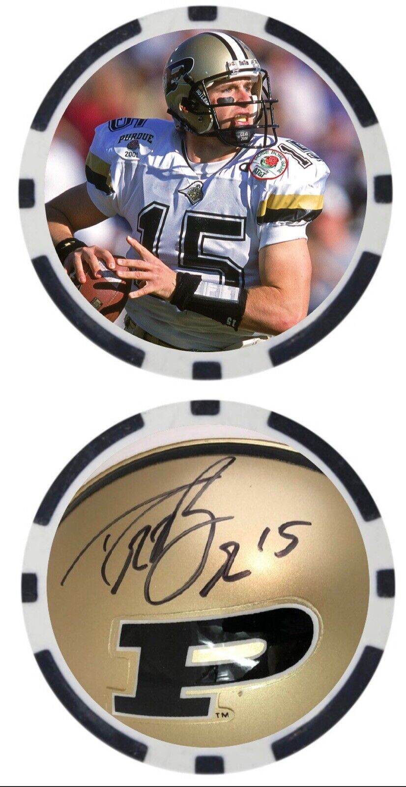 DREW BREES - Purdue Boilermakers - NOVELTY - POKER CHIP  ***SIGNED***