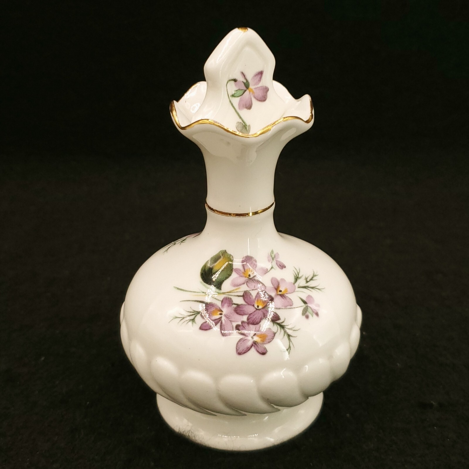 Vtg Mary Jane England Bone China White & Gold Perfume Bottle Flowers Decor Vtg Mary Jane England Bone China White & Gold Perfume Bottle Flowers Decor