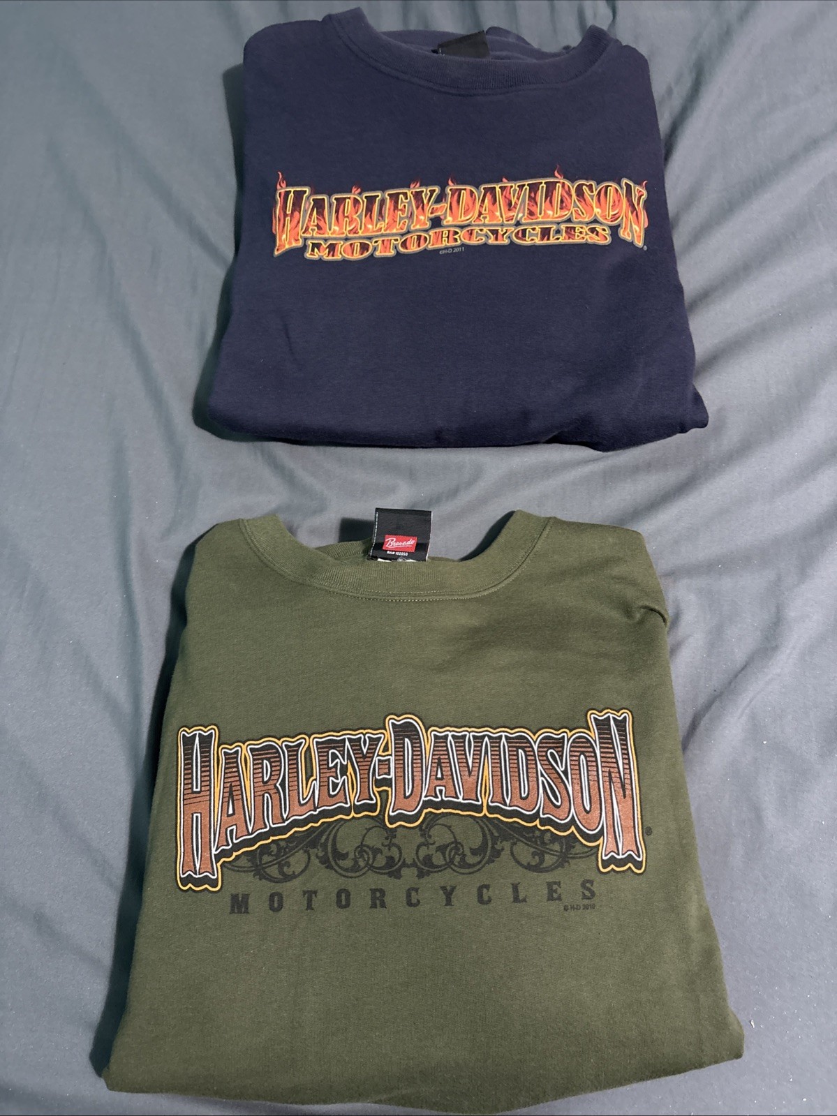 Lot of 2 Harley Davidson Long Sleeve Shirts XL Bravado Baxters OH Cox\'s SC Biker
