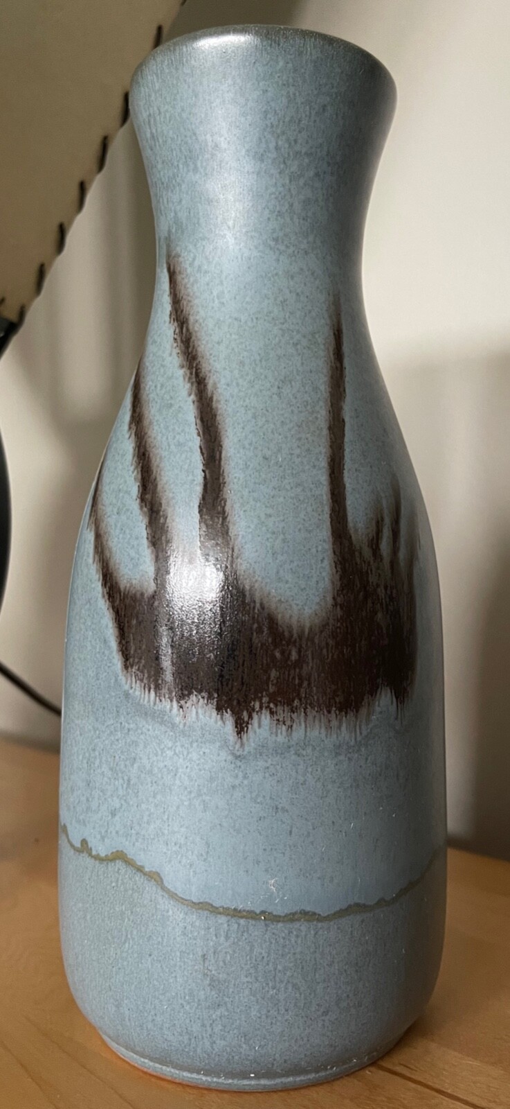 Vintage Blue Brown Decorative Ceramic Vase Pottery DMP Canada Modern Mid Century Vintage Blue Brown Decorative Ceramic Vase Pottery DMP Canada Modern Mid Century