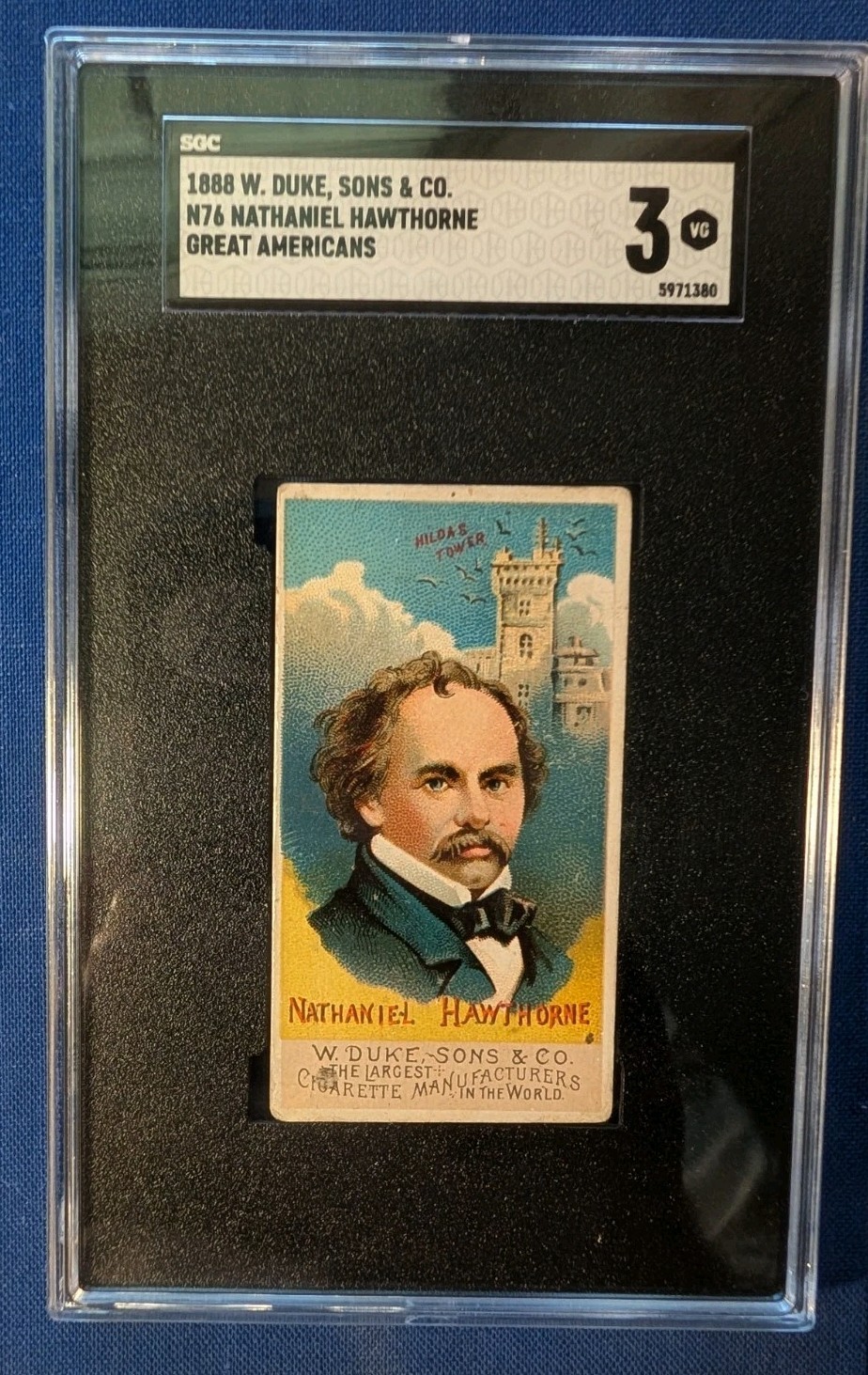 1888 N76 W. Duke & Sons Great Americans Nathaniel Hawthorne SGC 3 Five Higher 1888 N76 W. Duke & Sons Great Americans Nathaniel Hawthorne SGC 3 Five Higher