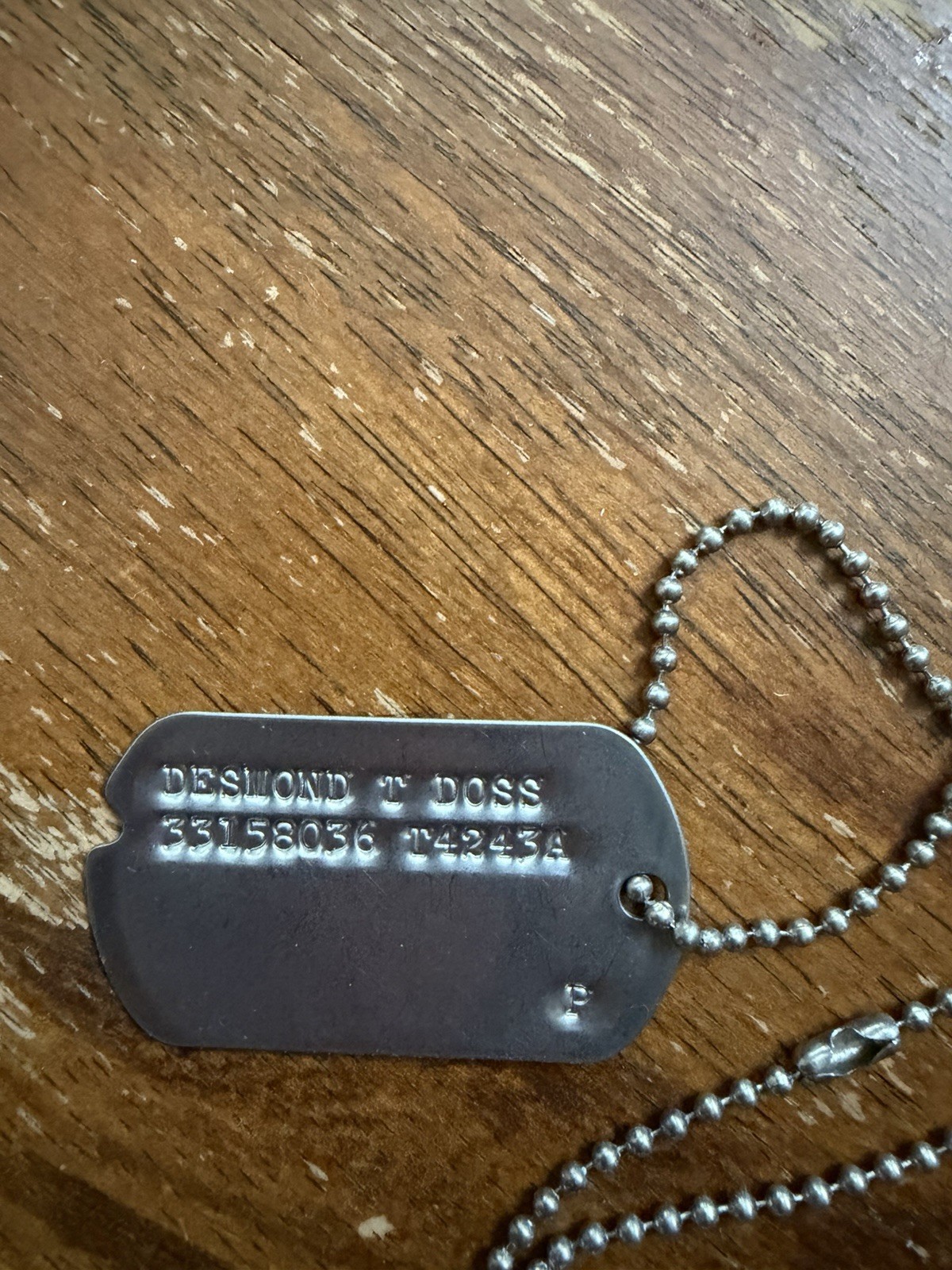 Desmond Doss WWII Commemorative Dog Tag with Chain & Inscribed Cuff Bracelet Desmond Doss WWII Commemorative Dog Tag with Chain & Inscribed Cuff Bracelet
