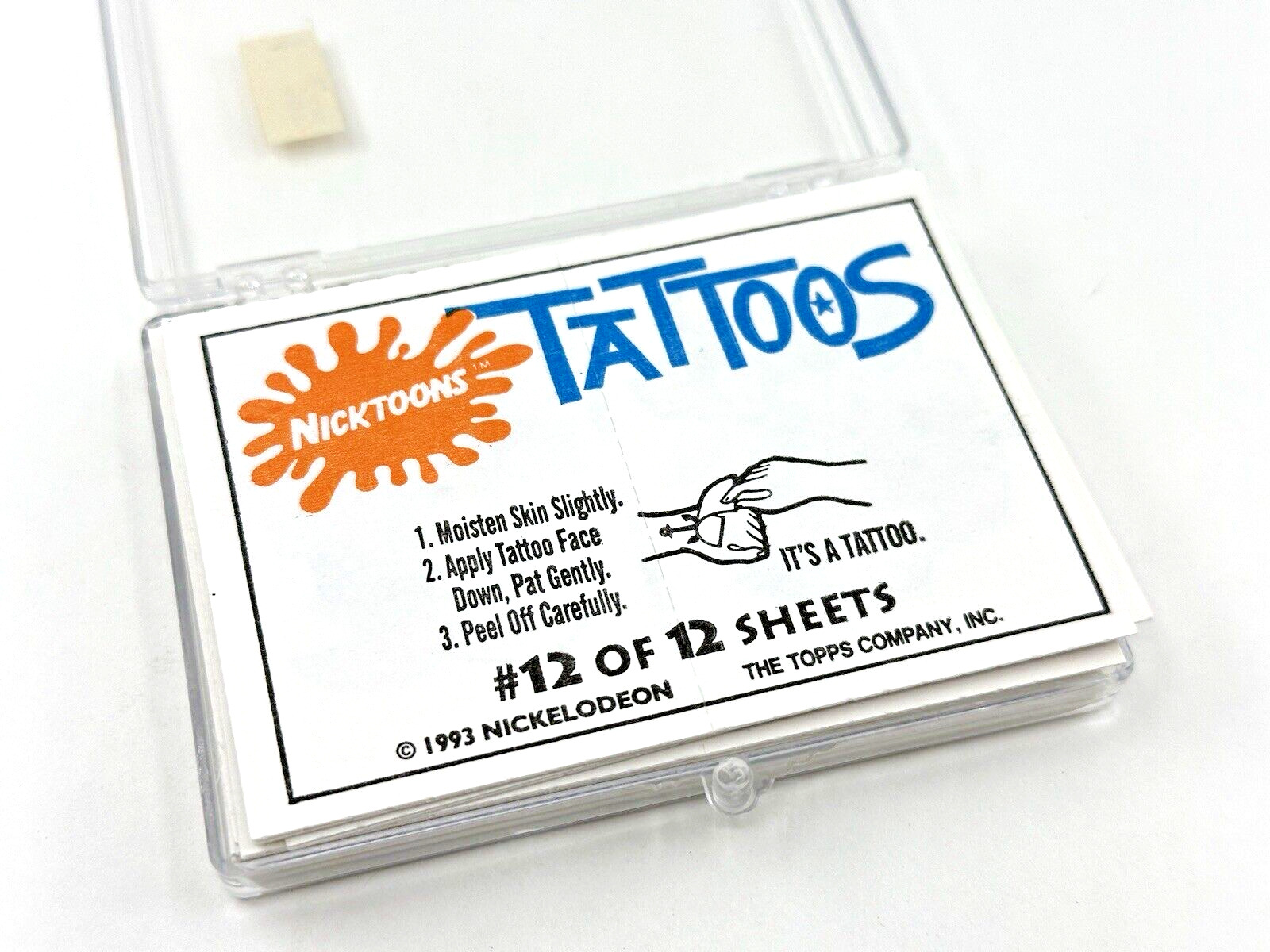 1993 Nicktoons Collectible Tattoos Complete Set 1-12 Topps Mint w/ Case