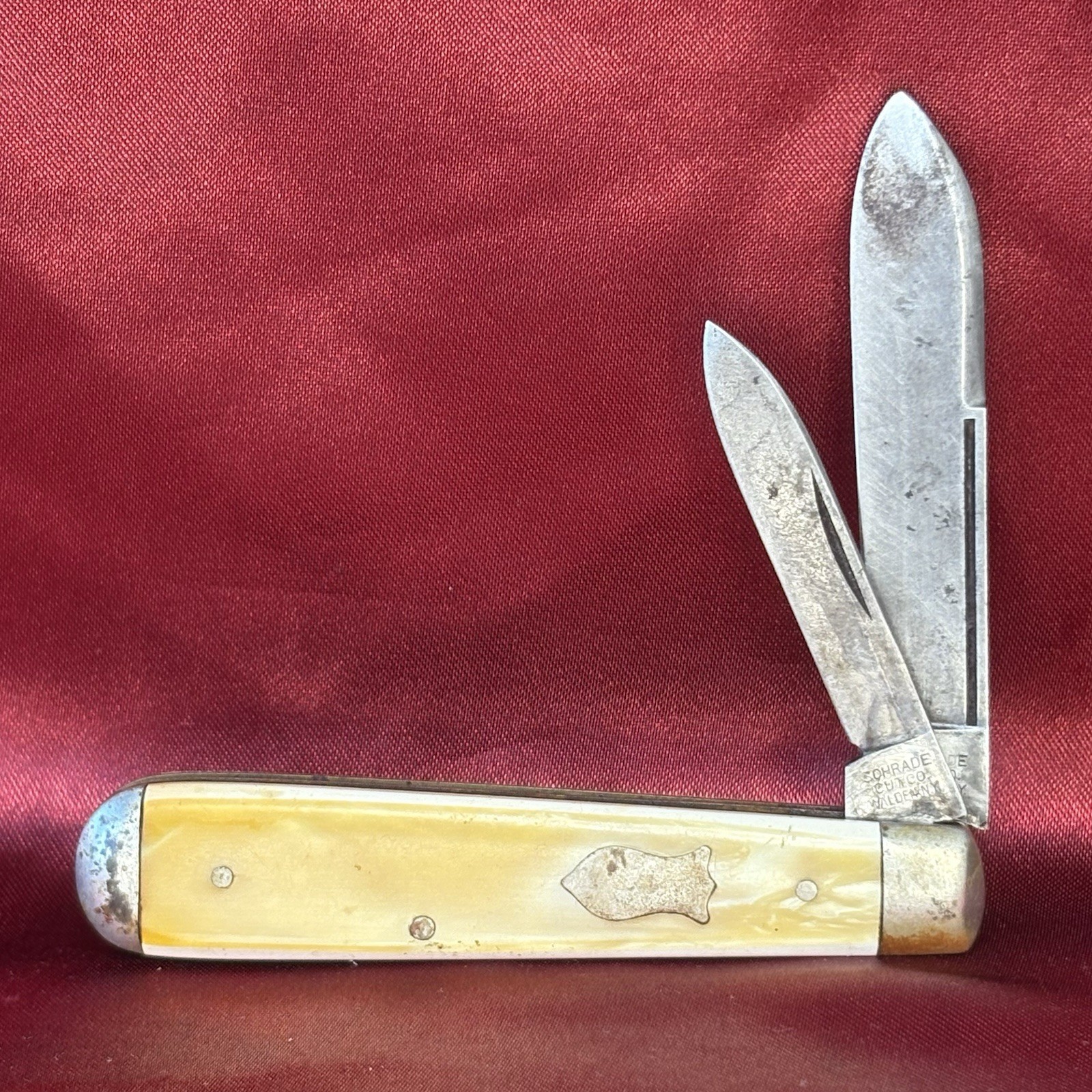 Schrade Cut Co Pocket Knife Old Cracked Ice Jack 1917-1946 Vintage Schrade Cut Co Pocket Knife Old Cracked Ice Jack 1917-1946 Vintage
