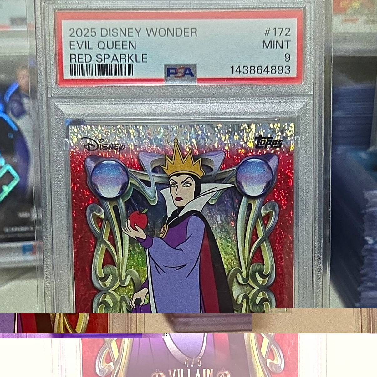 2025 Topps Disney Wonder Evil Queen Red Sparkle #172 4/5 PSA 9 Cert 143864893 2025 Topps Disney Wonder Evil Queen Red Sparkle #172 4/5 PSA 9 Cert 143864893