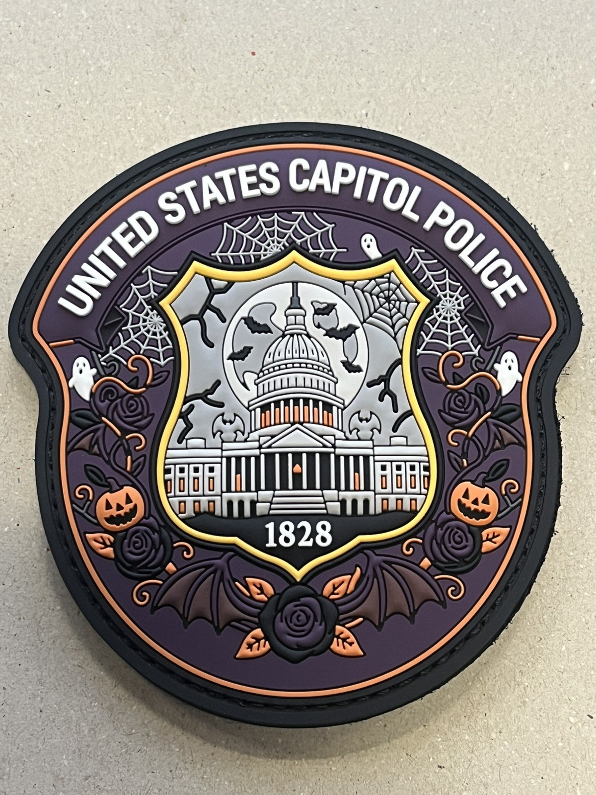 United States Capitol Police Halloween PVC Patch Glow In The Dark United States Capitol Police Halloween PVC Patch Glow In The Dark
