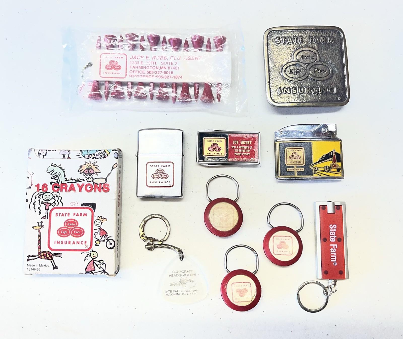 vintage state farm collectibles Zippo,Golf Tees, Belt Buckle vintage state farm collectibles Zippo,Golf Tees, Belt Buckle