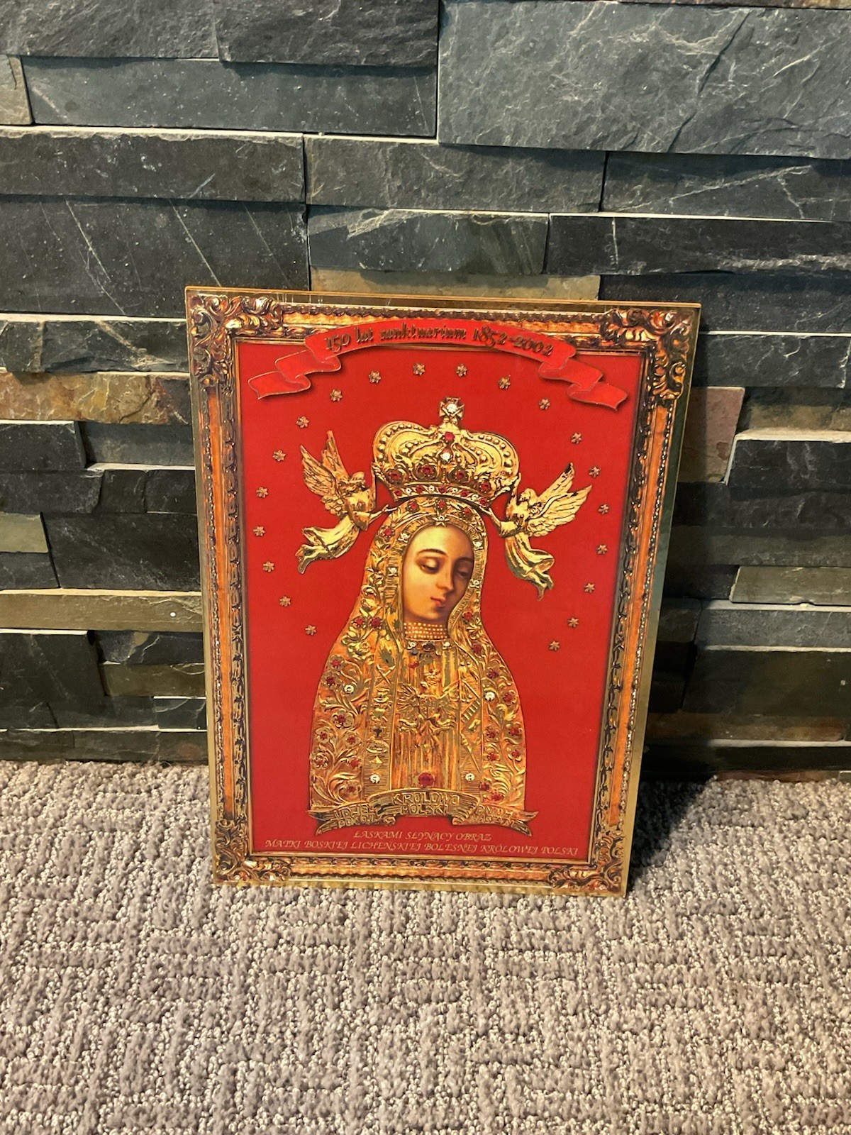 VTG. OUR LADY OF LICHEN ICON PICTURE ( Polish Language) 12” X 8.5” VTG. OUR LADY OF LICHEN ICON PICTURE ( Polish Language) 12” X 8.5”