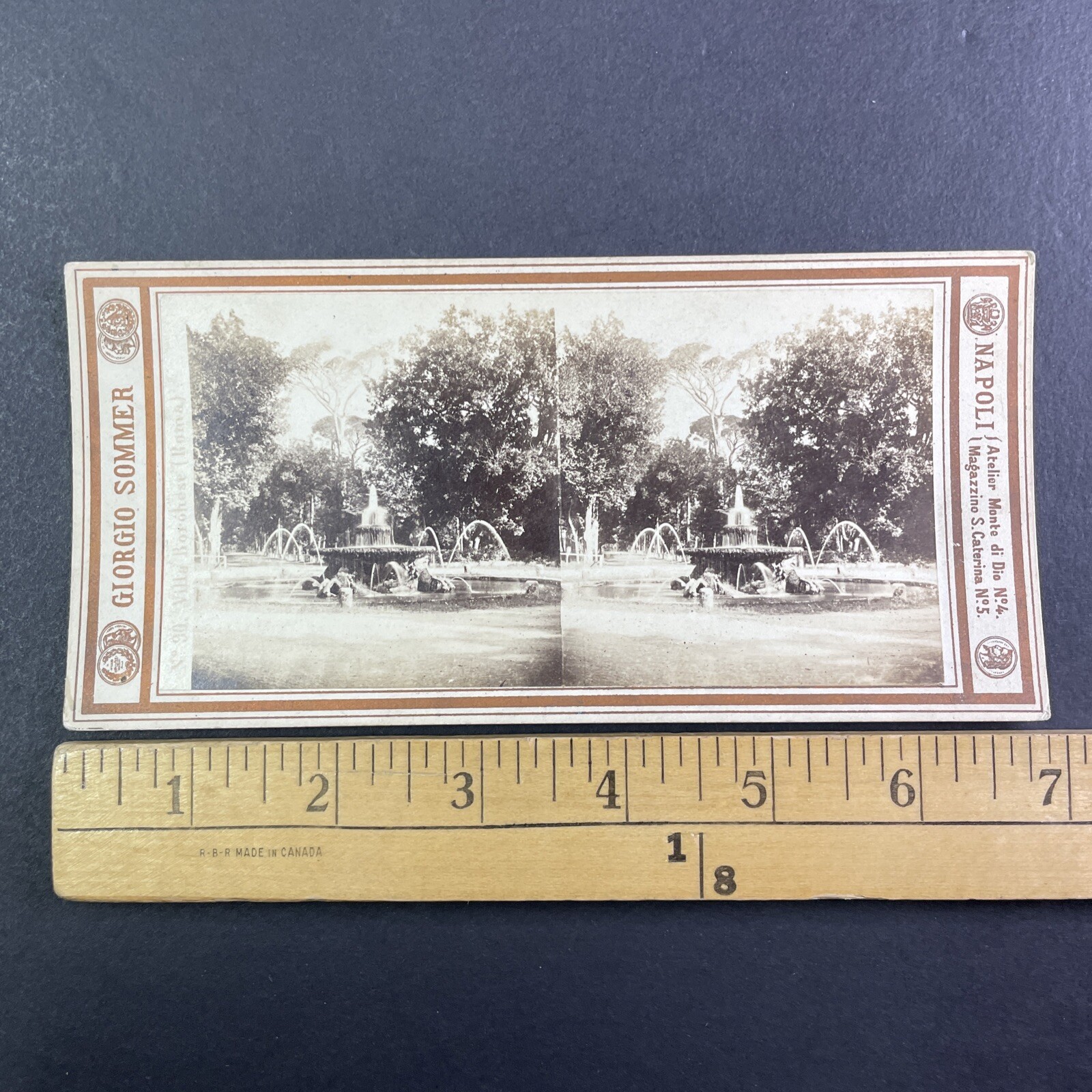Villa Borghese Rome Stereoview Giorgio Sommer N° 90 19th Century Italy Villa Borghese Rome Stereoview Giorgio Sommer N° 90 19th Century Italy