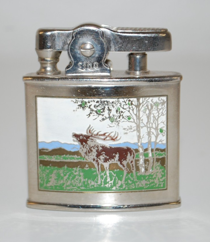 Vintage Lido lighter - Kremer Bayer - Elk Stag Mountain Scene Vintage Lido lighter - Kremer Bayer - Elk Stag Mountain Scene