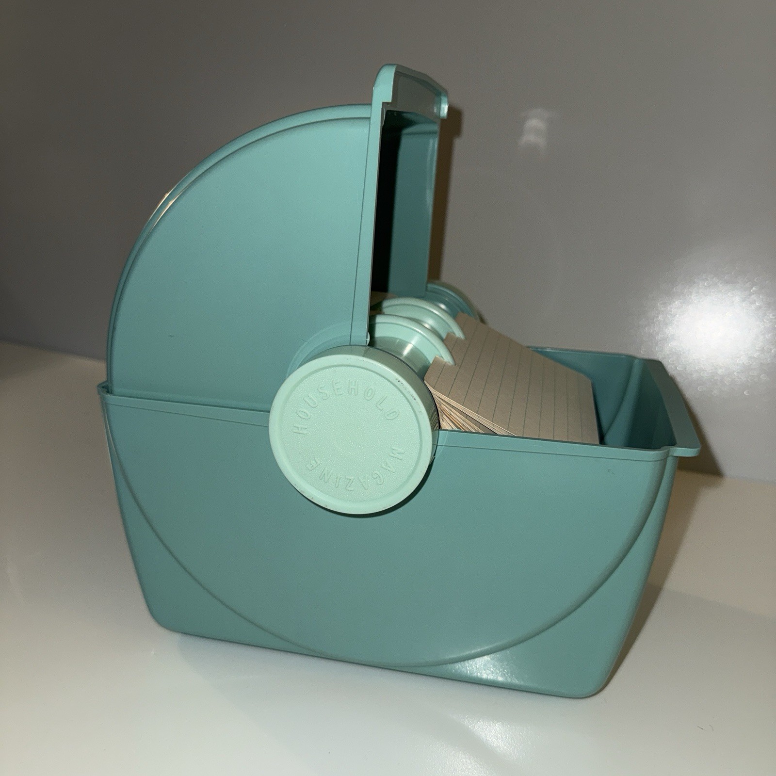 * NEW* VTG Household Hi-Speed Cookbook 1956 Rolodex Turn Style Recipe Turquoise * NEW* VTG Household Hi-Speed Cookbook 1956 Rolodex Turn Style Recipe Turquoise