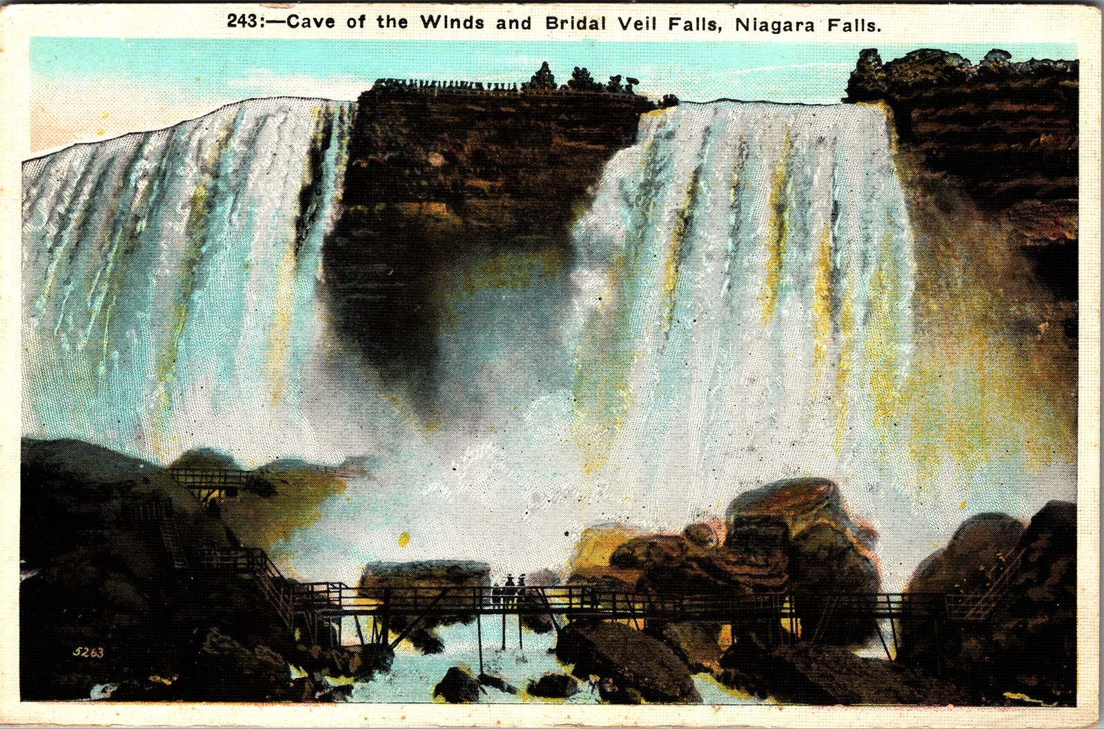 1930s Linen Postcard Cave of the Winds Bridal Veil Falls Niagara Falls 1930s Linen Postcard Cave of the Winds Bridal Veil Falls Niagara Falls