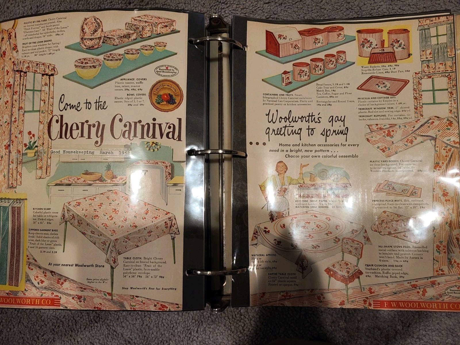 1952 Woolworth's Vintage PRINT AD Come To The Cherry Carnival 2 Page Ad 1950s 1952 Woolworth's Vintage PRINT AD Come To The Cherry Carnival 2 Page Ad 1950s